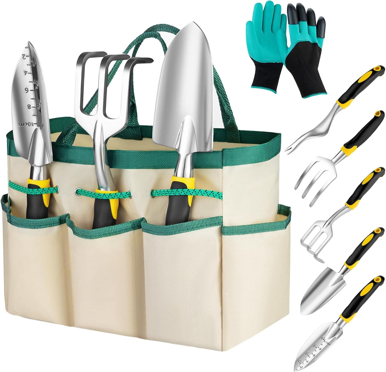 FrutPunch 7-Piece Ergonomic Garden Tool Set in Yellow — Spring Gift Ideas gift idea