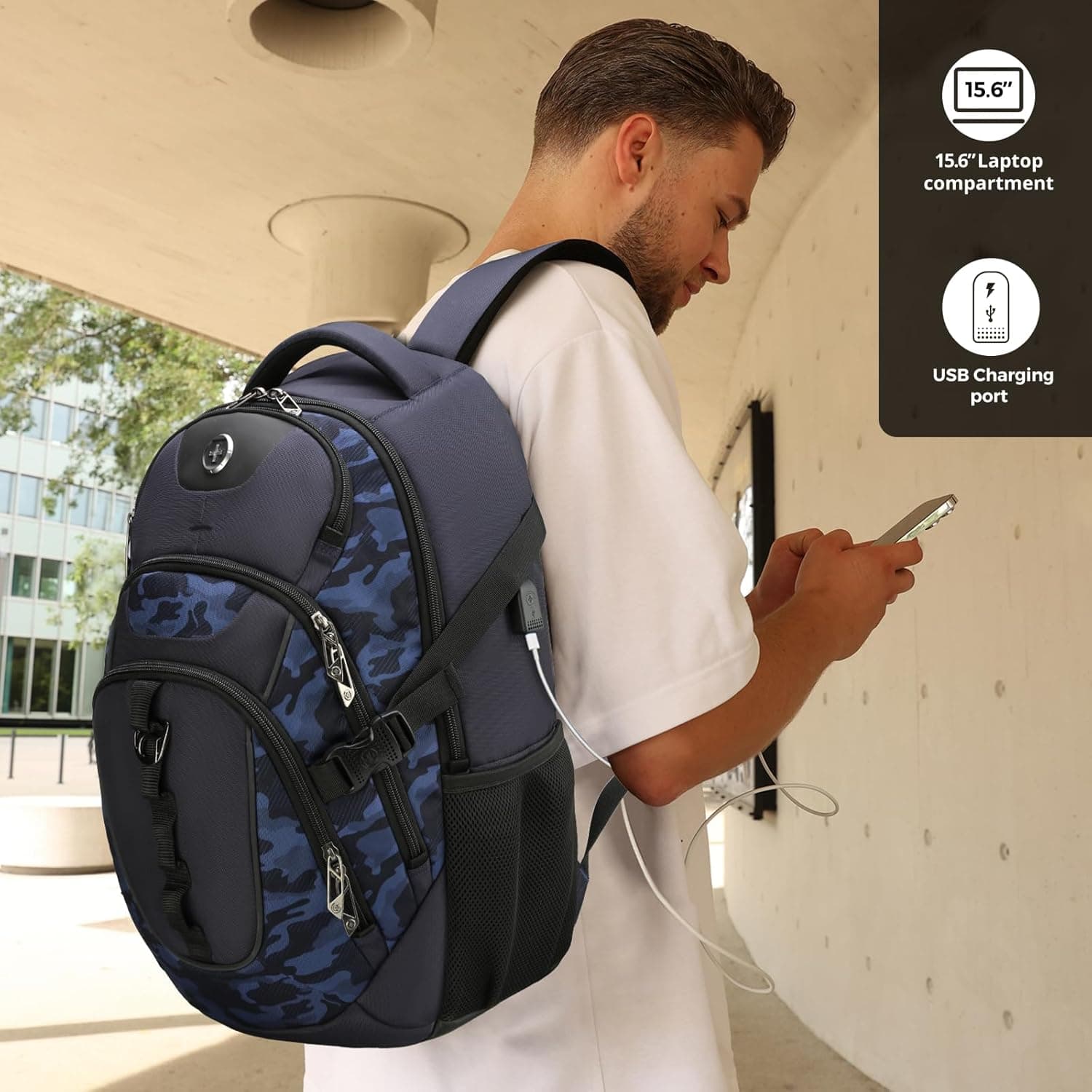 Swissdigital Design Laptop Backpack with USB Charging Port thumbnail 2