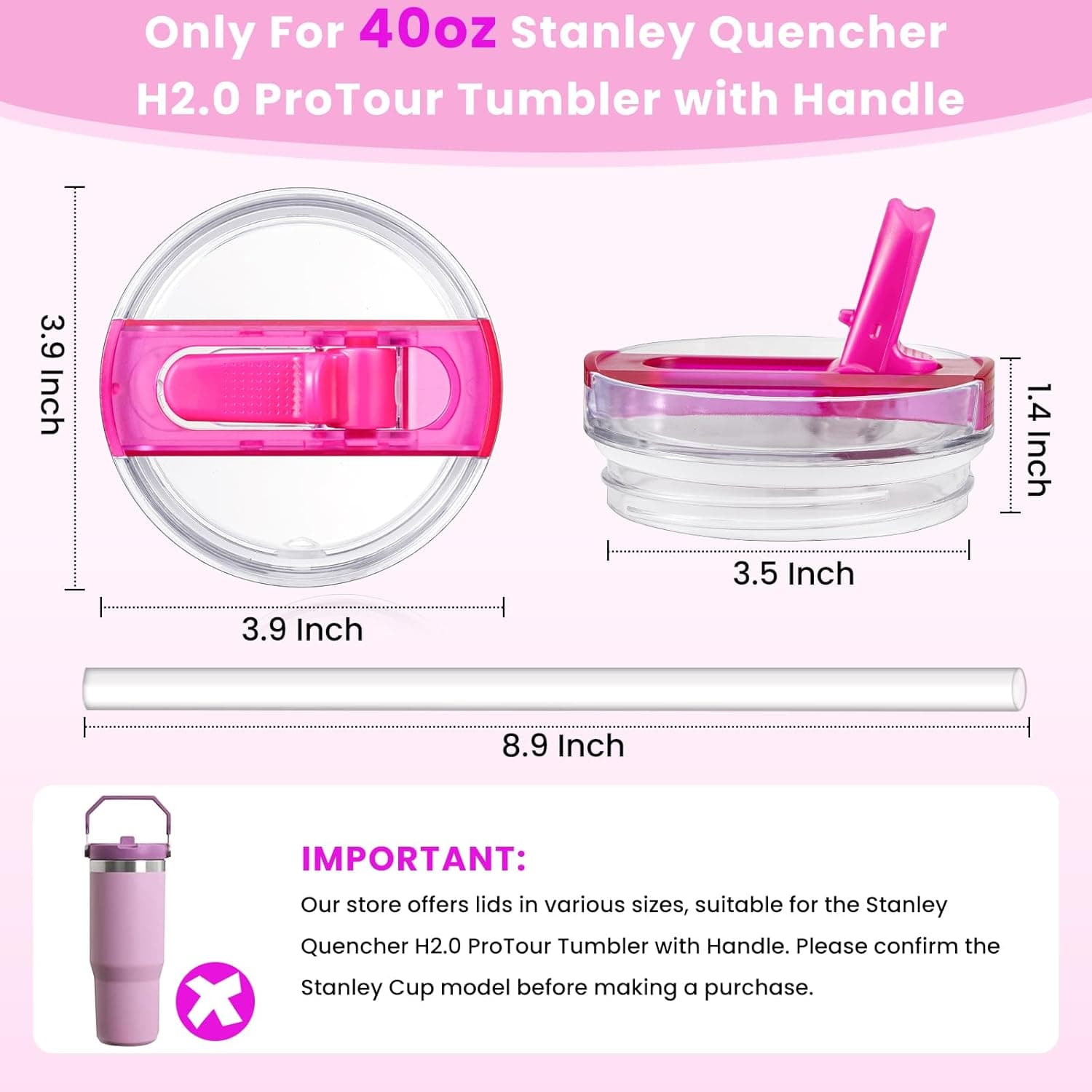 ANTAND Detachable Flip Straw Lid Replacement for 40 oz Stanley Quencher H2.0 thumbnail 4
