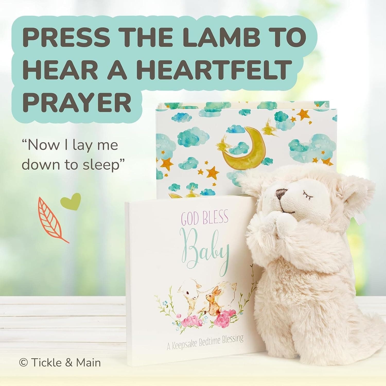 Tickle & Main Catholic Baptism Gift Set - Prayer Lamb & Prayer Book thumbnail 4