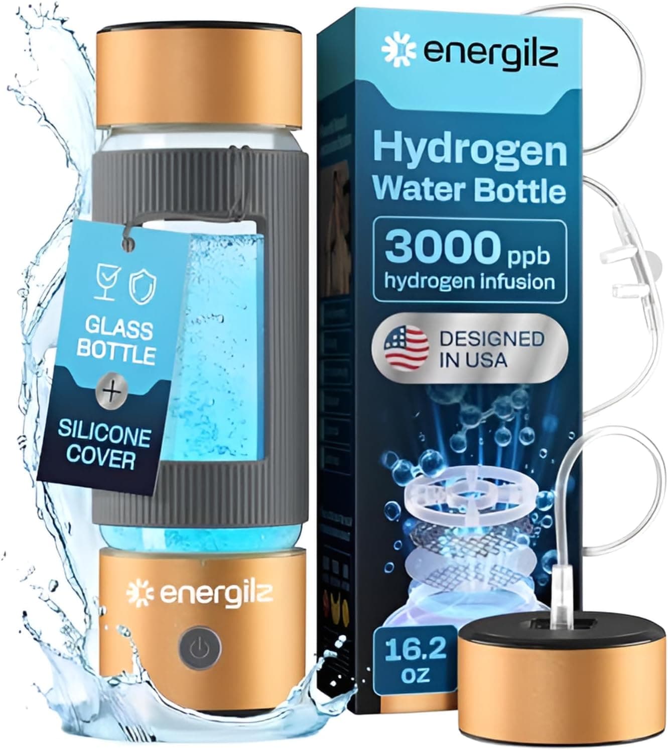 Energilz Hydrogen Water Bottle - 16.2 oz Generator view 1