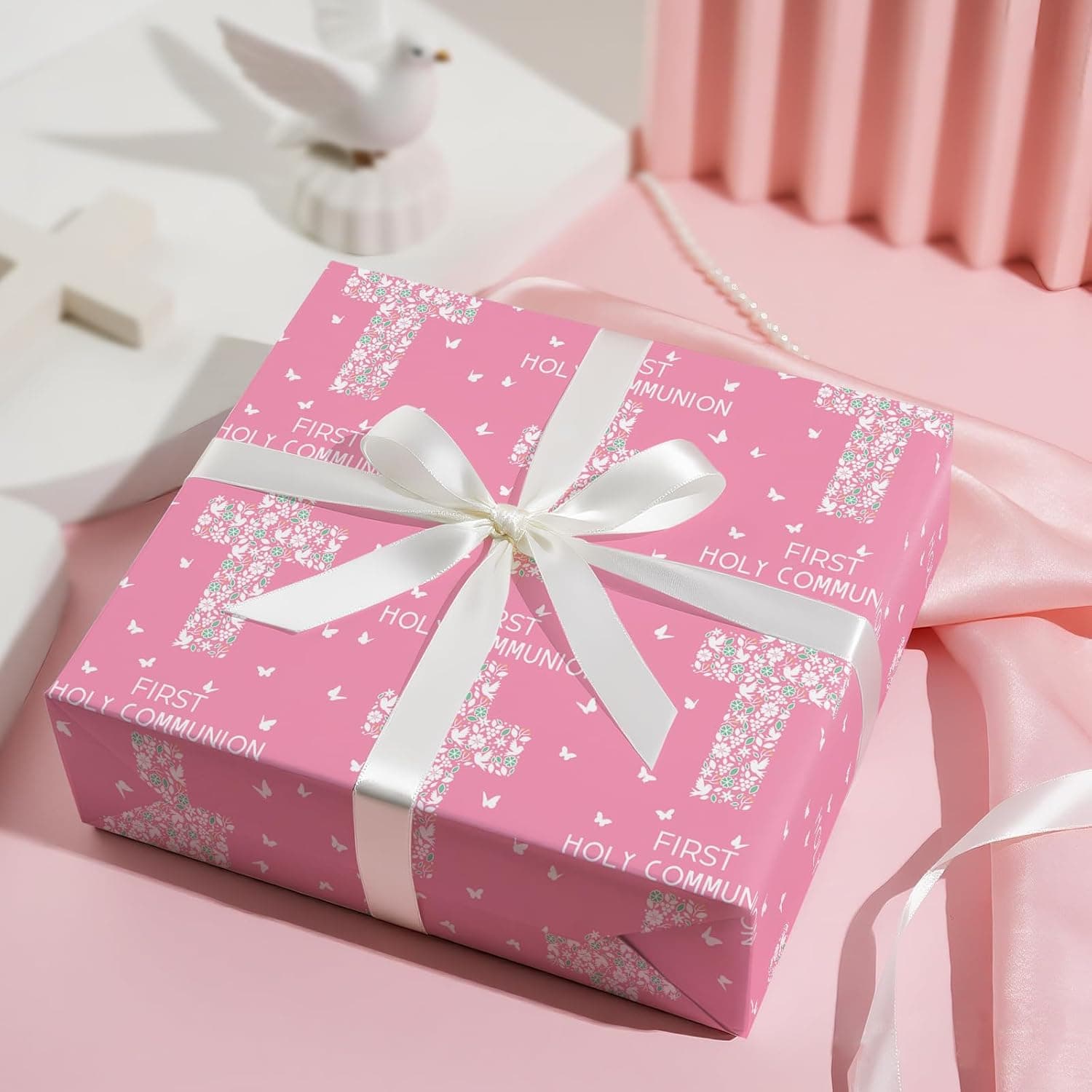 WRAPAHOLIC Cross Wrapping Paper Roll - Pink Floral - 17" x 16.5' thumbnail 5