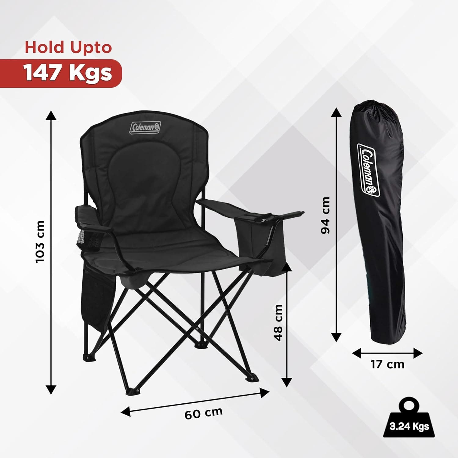 Coleman Portable Camping Chair with 4-Can Cooler thumbnail 3