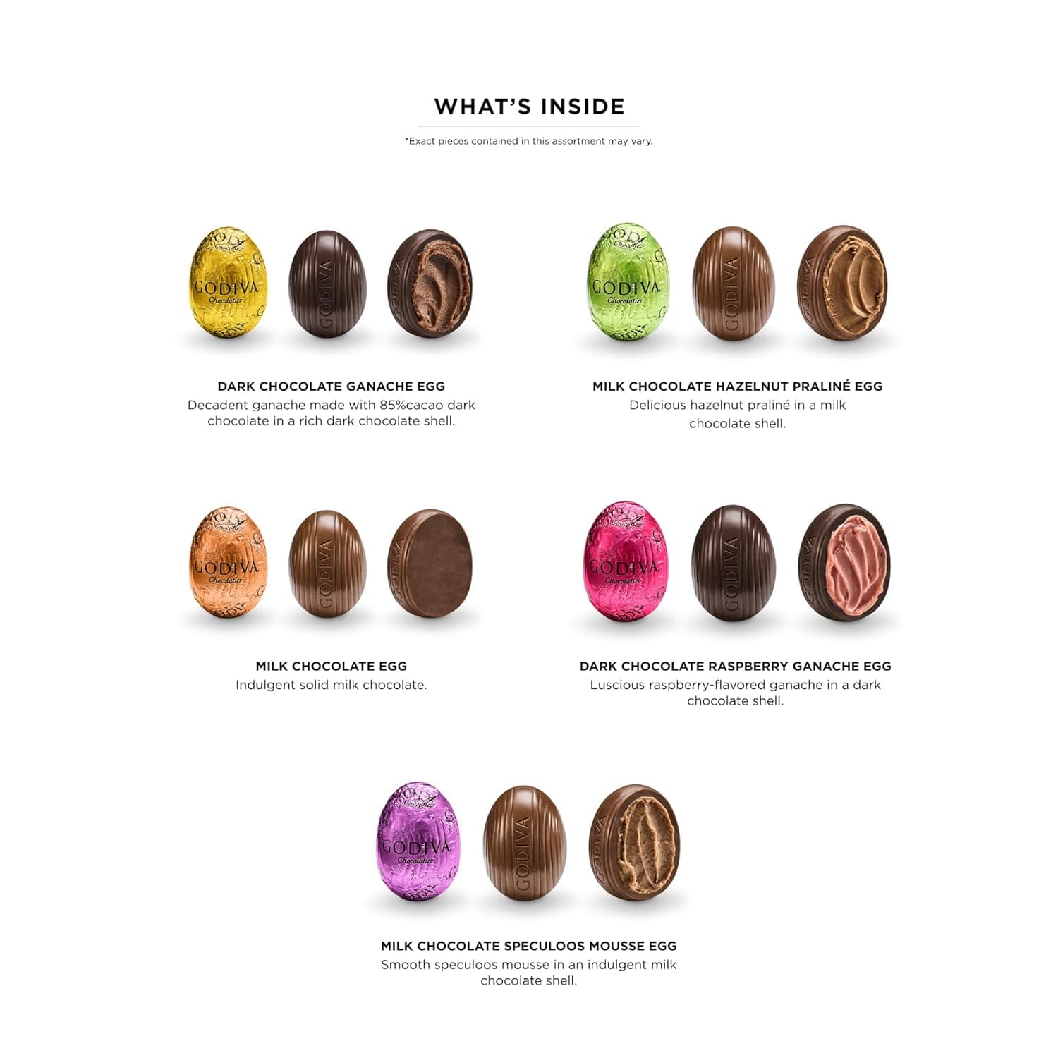 Godiva Chocolate Easter Egg Gift Box - Assorted Milk & Dark Chocolate Mini Eggs, 18 Pieces thumbnail 3