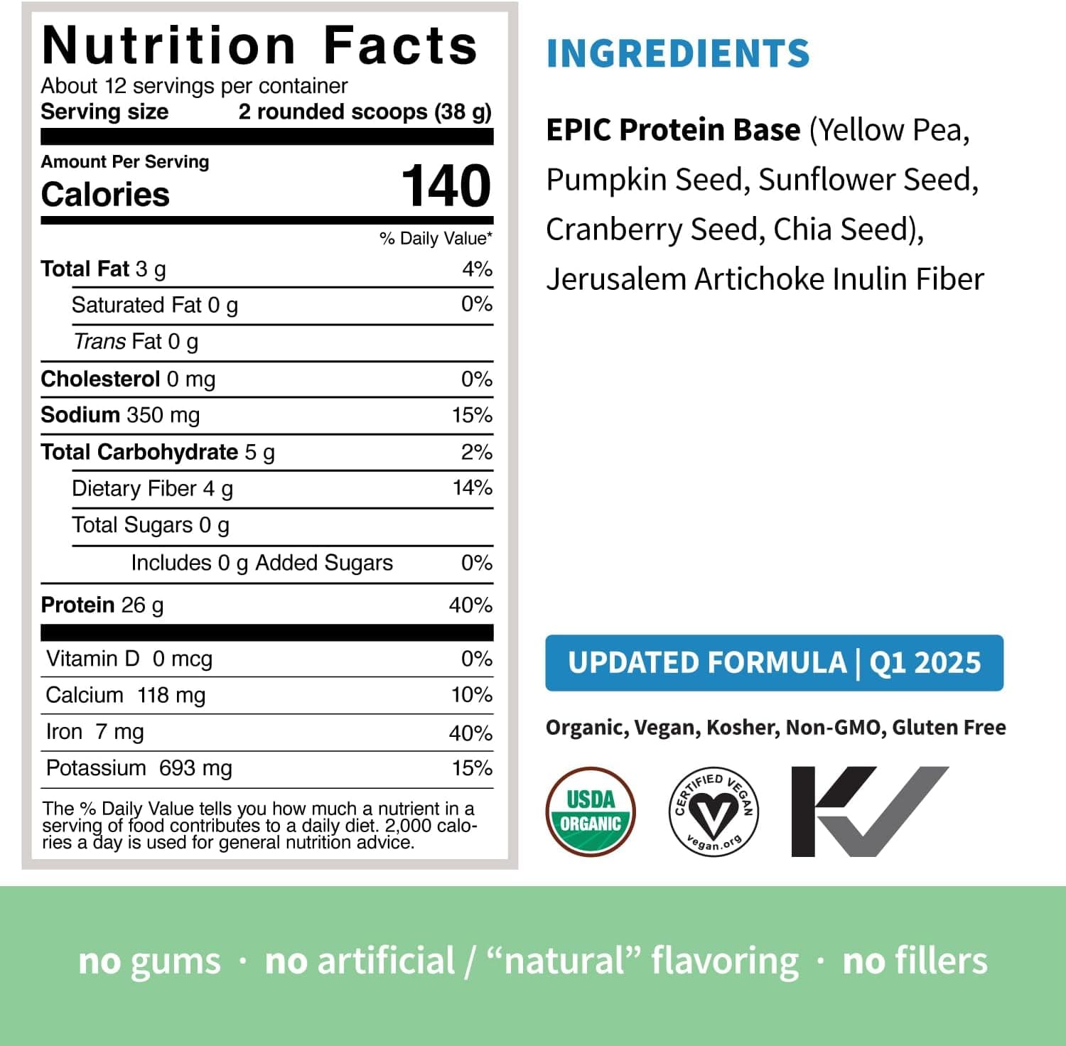 Plant Based Protein & Superfoods Powder - Original Unflavored thumbnail 4