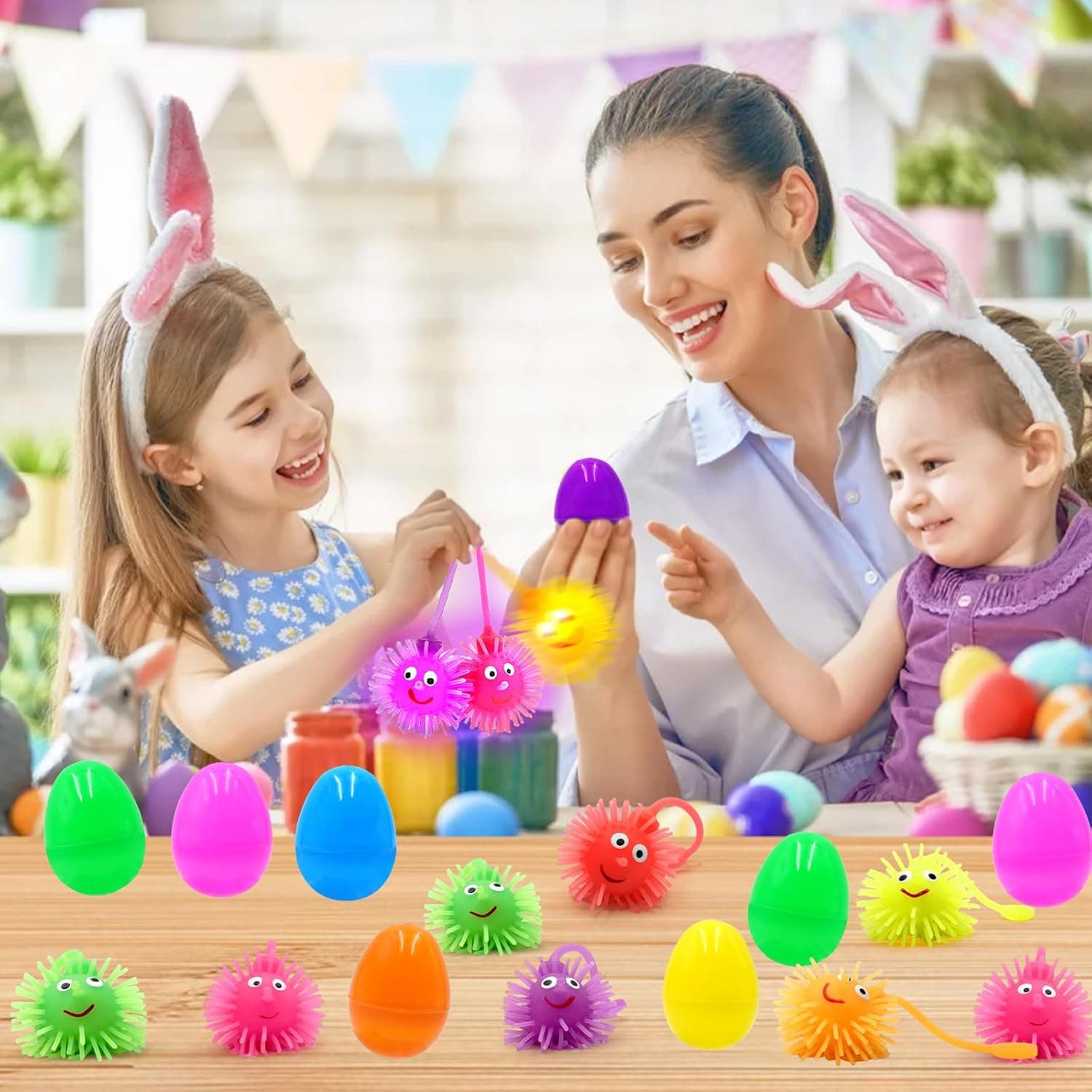 ZICZLI 24 Pack Easter Eggs with LED Puffer Balls thumbnail 5