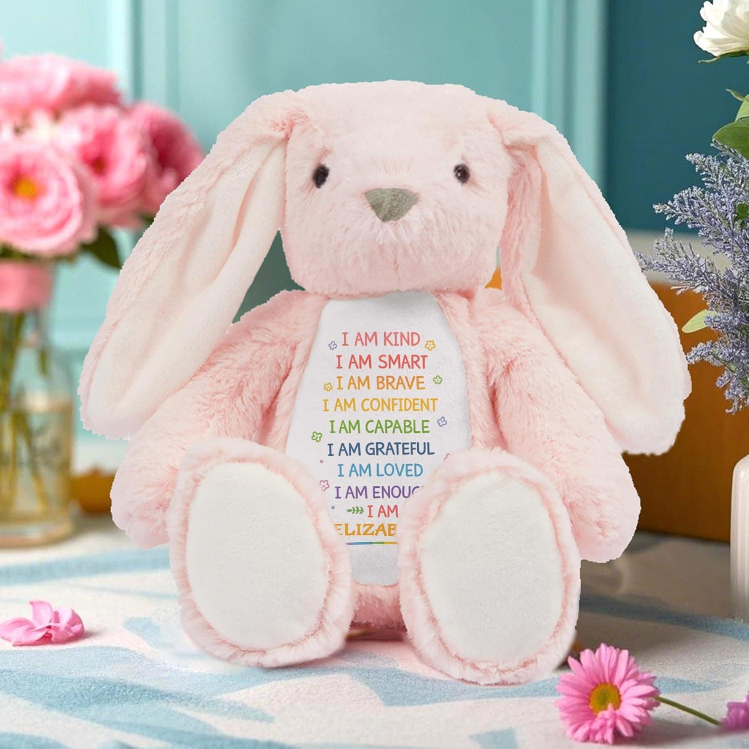 I Am Kind I Am Smart Personalized Bunny thumbnail 3