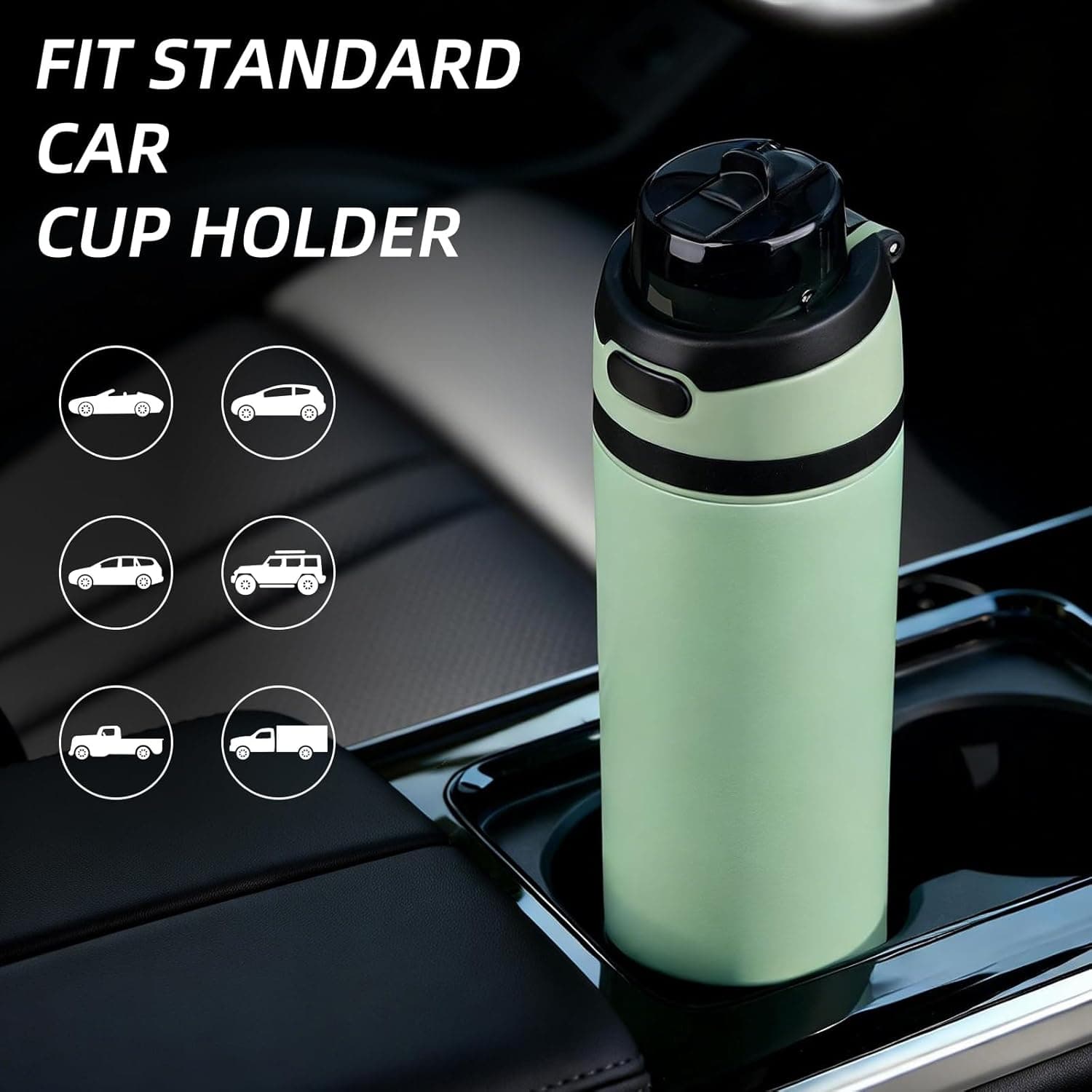 BJPKPK 17oz Insulated Water Bottle with Straw Spout Lid - Ocean Blue thumbnail 5