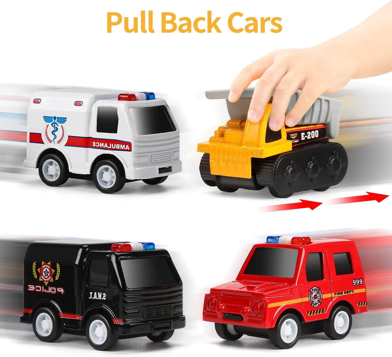 CUTE STONE 12 Pack Filled Easter Eggs with Alloy Pull Back Cars, Easter Basket Stuffers Easter Party Favors for Kids : Toys &amp; Games thumbnail 2