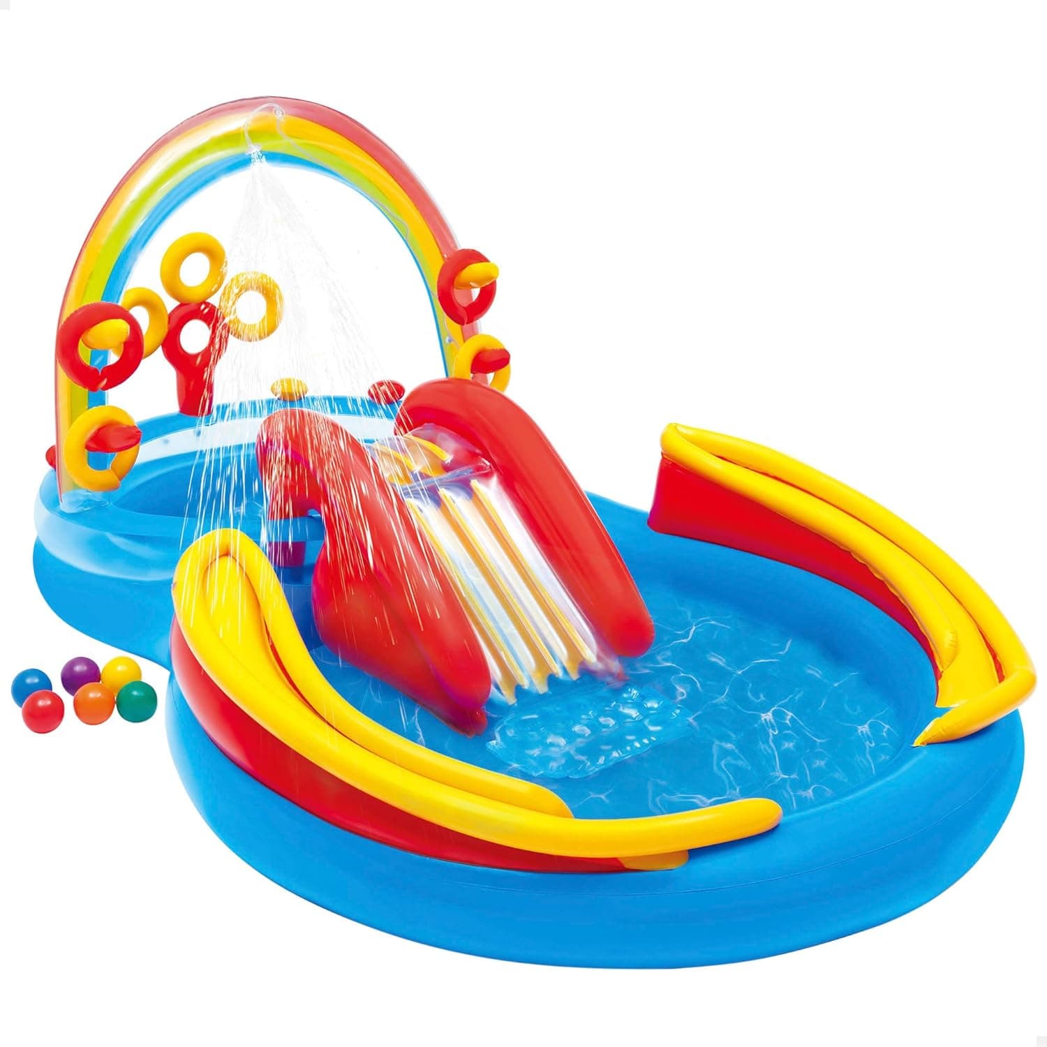 Intex Rainbow Slide Kids Inflatable Pool with Water Slide and Ring Toss — Easter Gifts gift idea