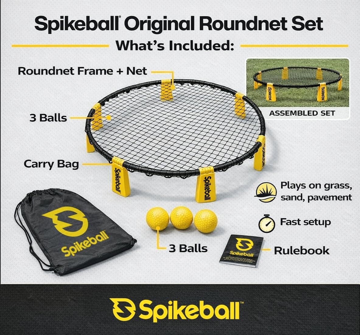 Spikeball 3-Ball Original Roundnet Game Set thumbnail 4