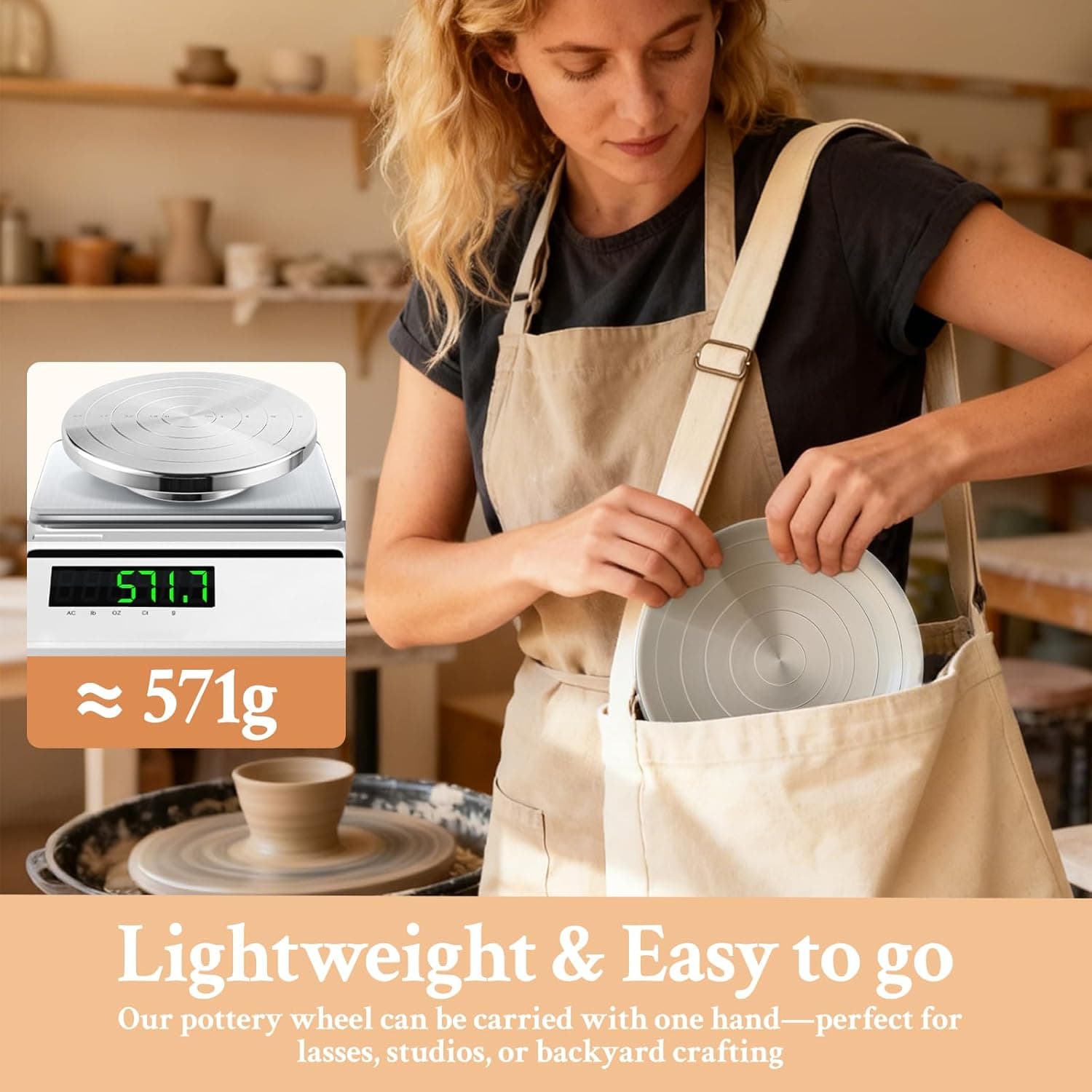 Yncotte Pottery Wheel, 7 Inch Sculpting Wheel Double-Sided Banding Wheel Pottery Turntable Aluminium Alloy Metal Rotating with Ball Bearings for Ceramics Clay Model Making Cake Decor Paint Spraying thumbnail 2