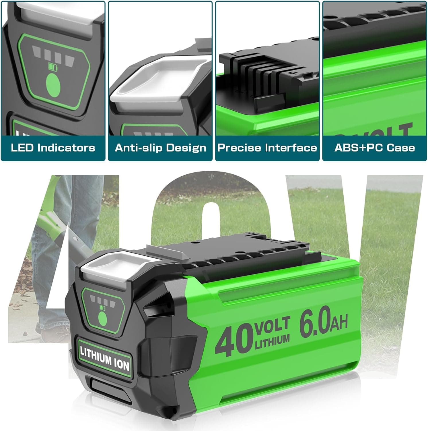 Reoben 6.0Ah 40V Lithium Battery for GreenWorks thumbnail 2