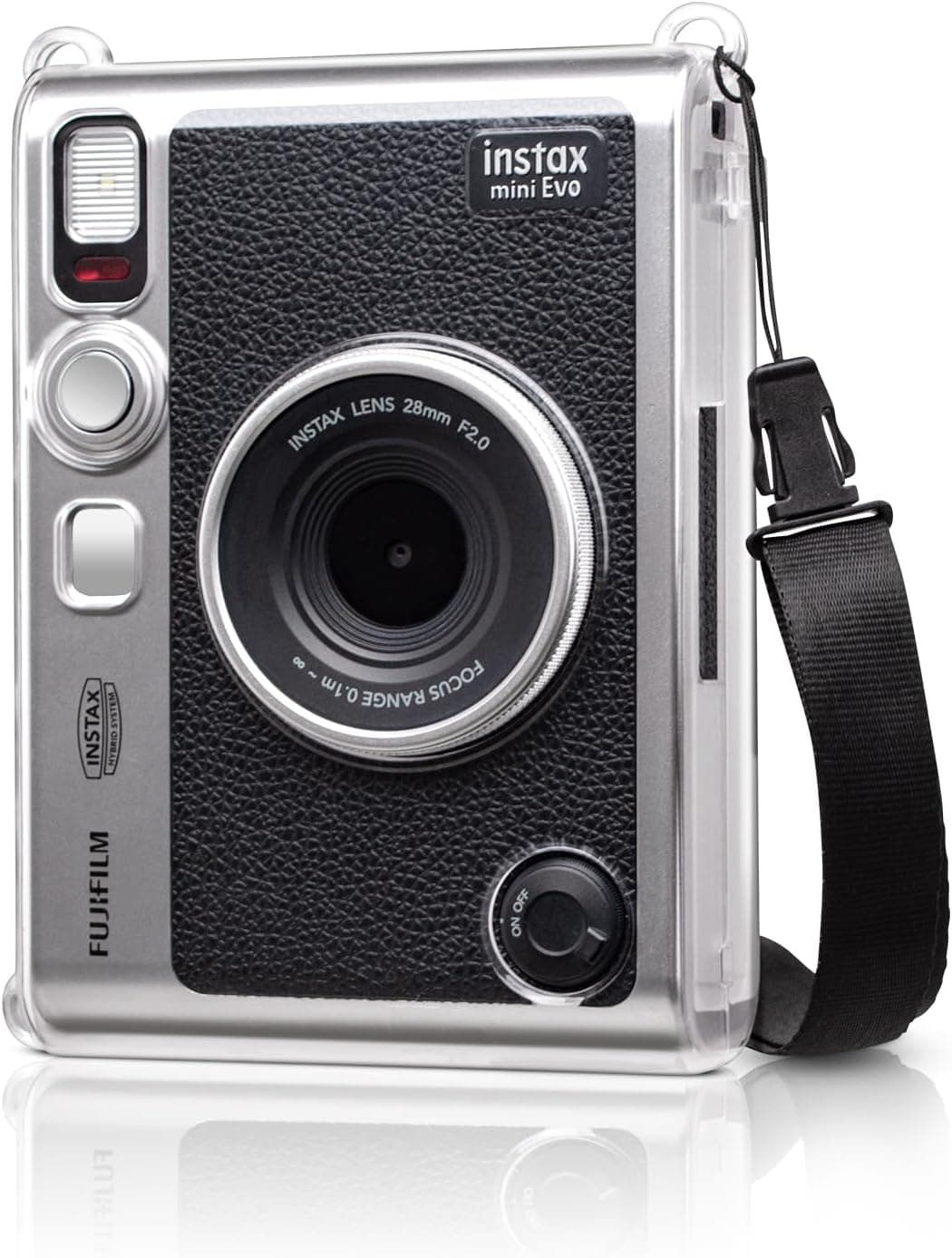 MUZIRI KINOKOO Clear Case for Instax Mini EVO Instant Camera - Hard PVC Fuji Mini EVO Camera Crystal Clear Protective Case Cover with Black Adjustable Shoulder Strap - Transparent : Electronics — Spring Gift Ideas gift idea
