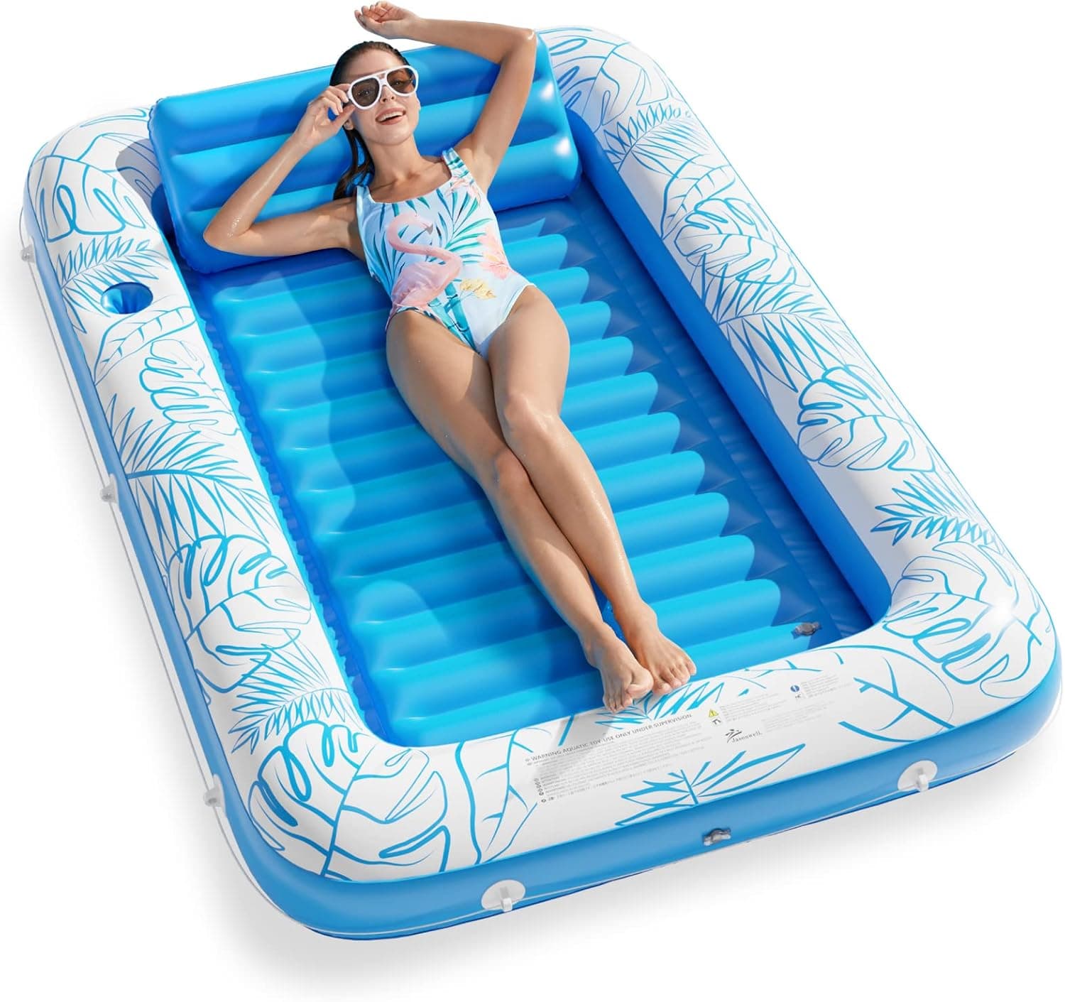 Inflatable Tanning Pool Lounger Float - Jasonwell 4 in 1 Sun Tan Tub Sunbathing Pool Lounge Raft Floatie Toys Water Filled Tanning Bed Mat Pad for Adult Blow Up Kiddie Pool Kids Ball Pit Pool (L) : Toys &amp; Games — Easter Gifts gift idea