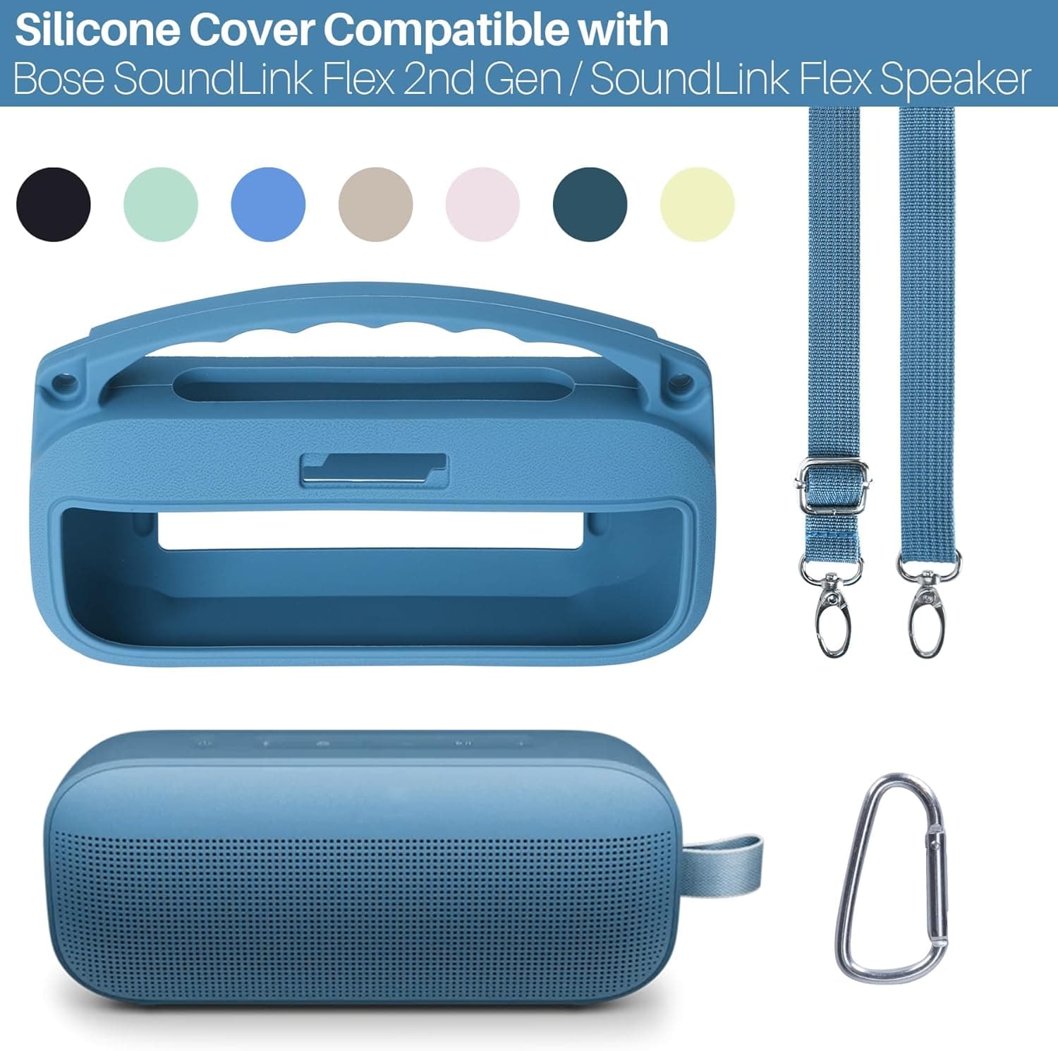 Lebakort 2nd Gen Silicone Cover Compatible with Bose SoundLink Flex 2nd Gen/Bose SoundLink Flex Portable Speaker (Blue Dusk Cover) : Electronics thumbnail 2