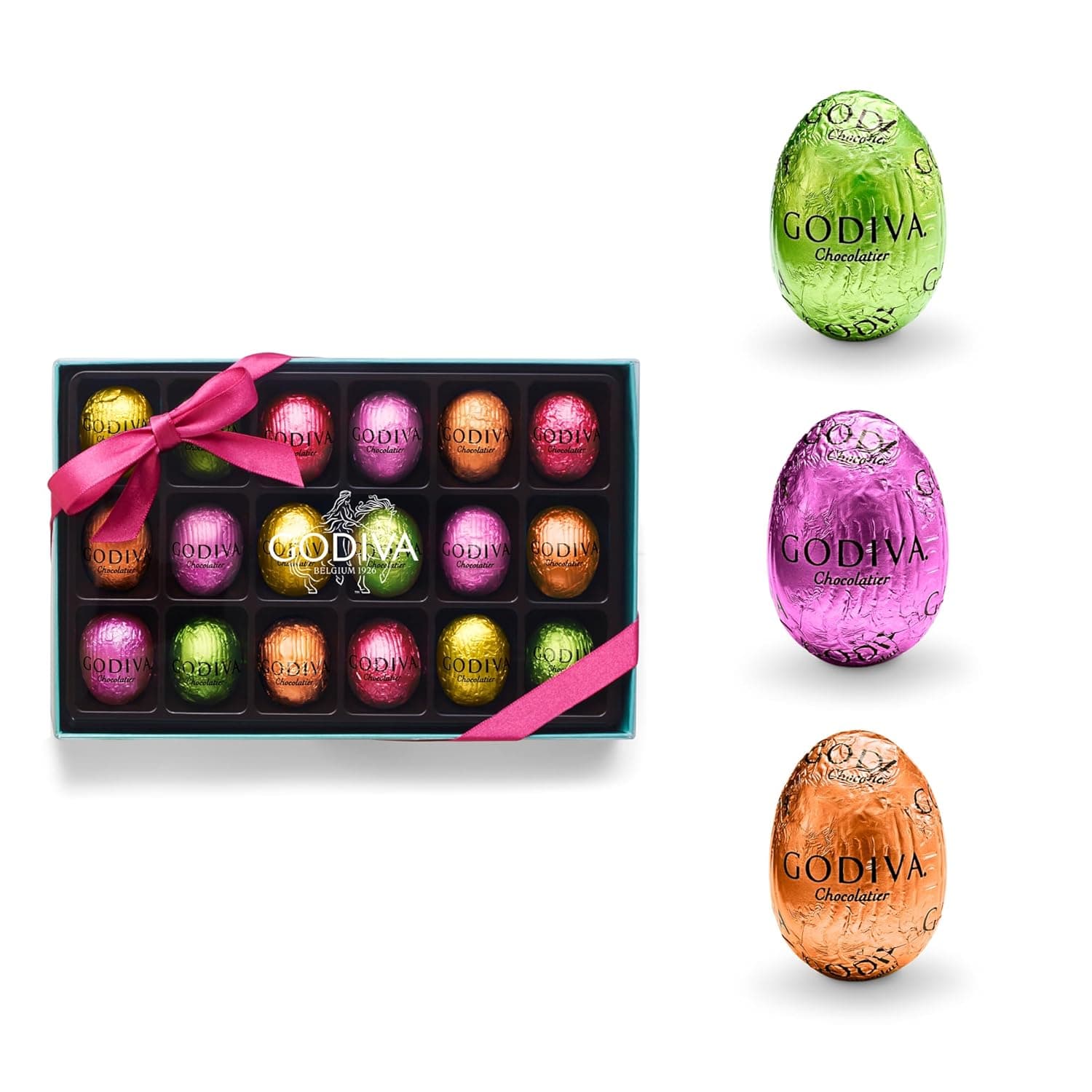 Godiva Chocolate Easter Egg Gift Box - Assorted Milk & Dark Chocolate Mini Eggs, 18 Pieces thumbnail 2
