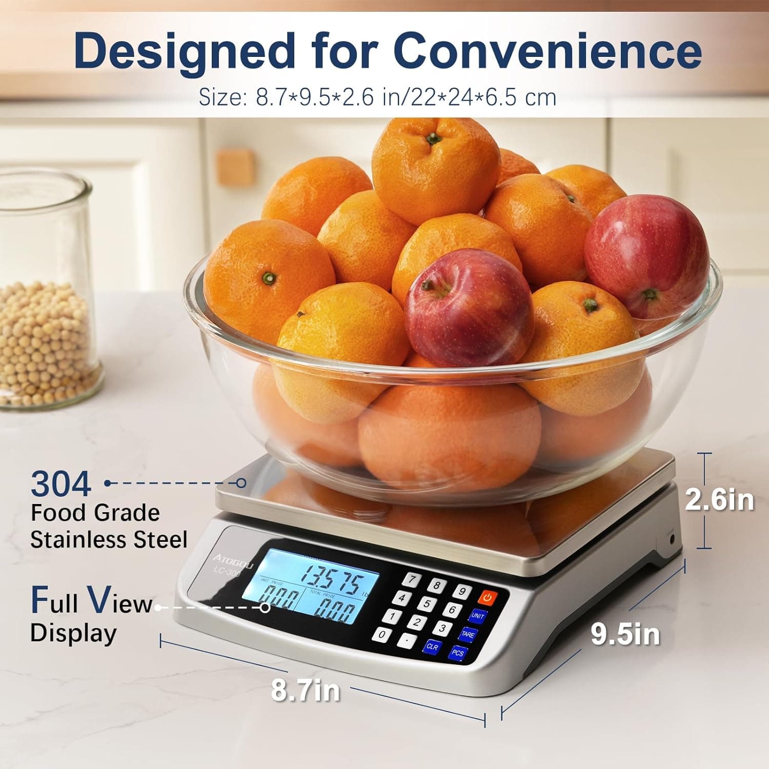 Atogou 110lb Commercial Food Scale with Price Computing thumbnail 5