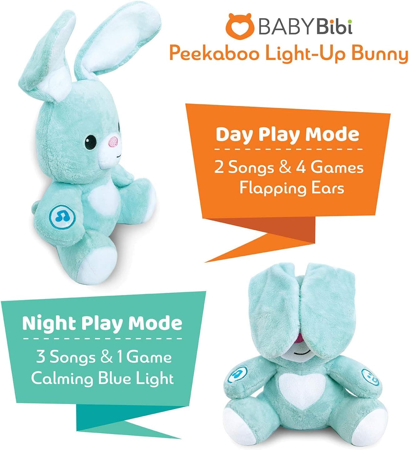 BabyBibi Easter Bunny Stuffed Animal - Interactive Peekaboo Plush, 16 Inches thumbnail 5