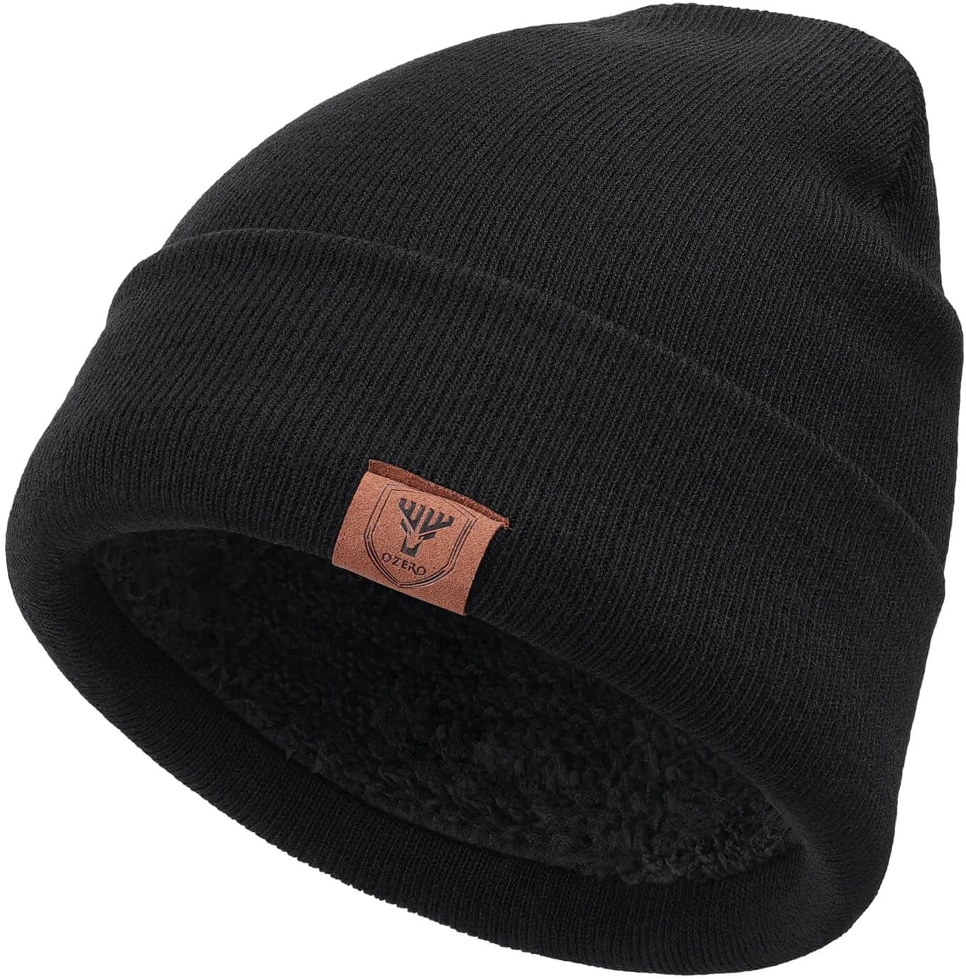 OZERO Daily Skully Beanie Hat,Thick and Soft Knitting Stretch to Fit Most Black at Amazon Men’s Clothing store view 1