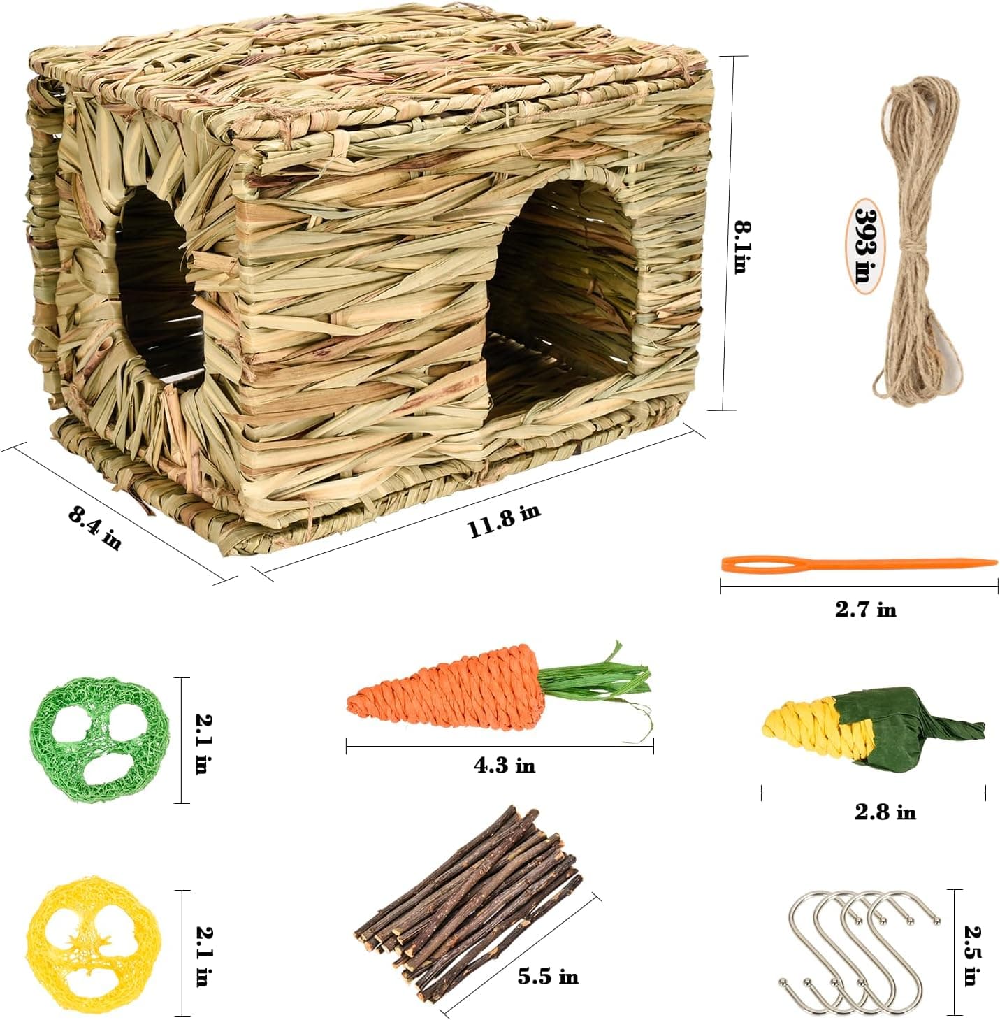 Hand Woven Grass House for Rabbits and Small Pets thumbnail 2