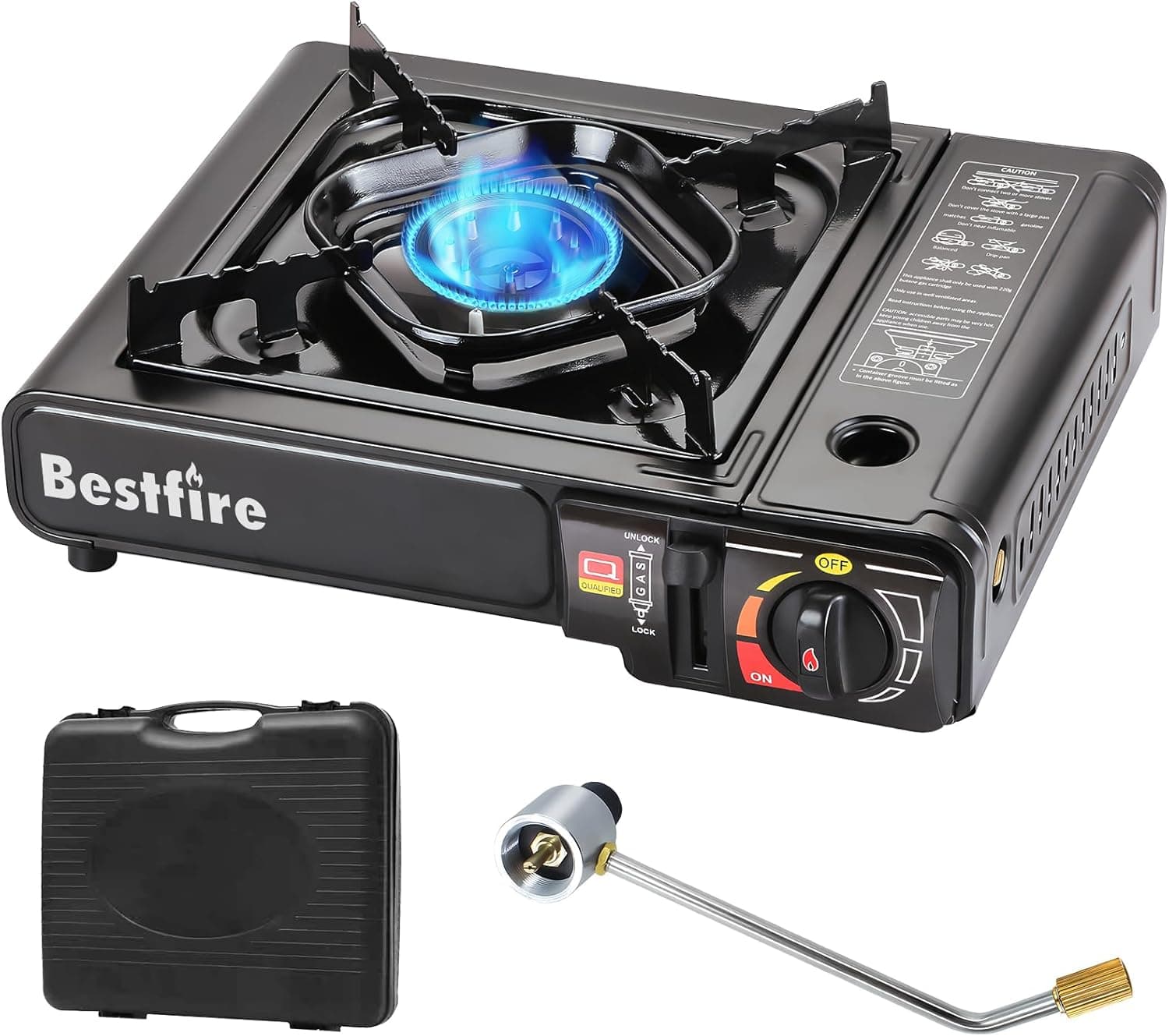 BESTFIRE Portable Dual Fuel Camping Stove – Reliable Butane &amp; Propane Gas Stove with Carrying Case &amp; Adapter – Single Burner for Outdoor Cooking, Tailgating &amp; Emergency : Sports &amp; Outdoors — Spring Gift Ideas gift idea