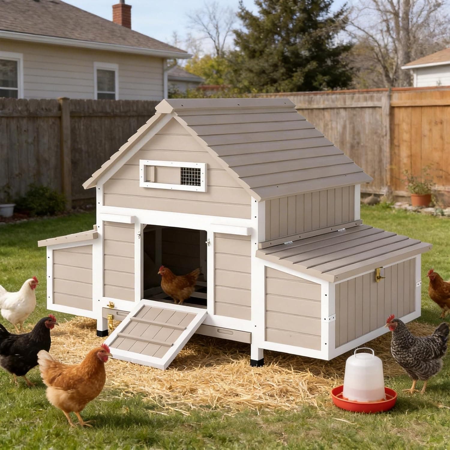Large Chicken Coop with Run and Nesting Boxes view 1
