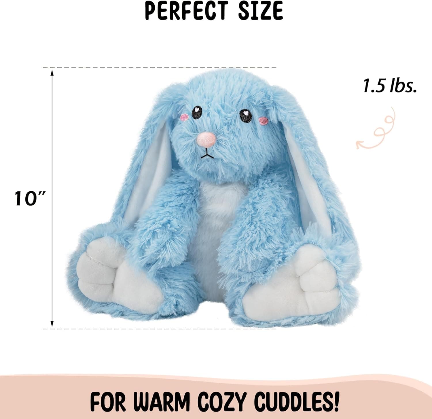 Bunny Microwavable Weighted Stuffed Animal - Heating Pad for Pain Relief thumbnail 5