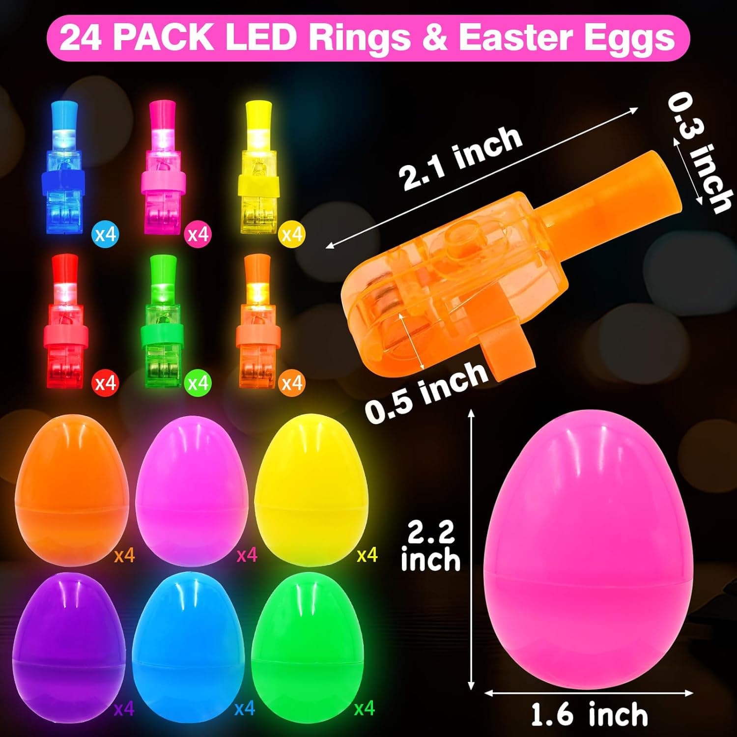 24 Pack LED Light Up Easter Eggs thumbnail 2