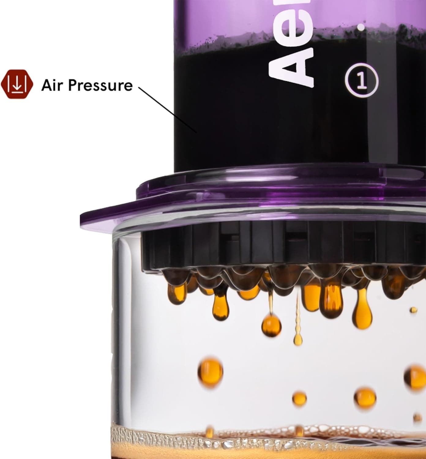 AeroPress Clear Purple Coffee Press - All-in-One French Press, Pour-Over &amp; Espresso Style Manual Brewer, 2 Min Brew for Less Bitterness, More Flavor, Small Portable Coffee Maker, Travel &amp; Camping: Home &amp; Kitchen thumbnail 4