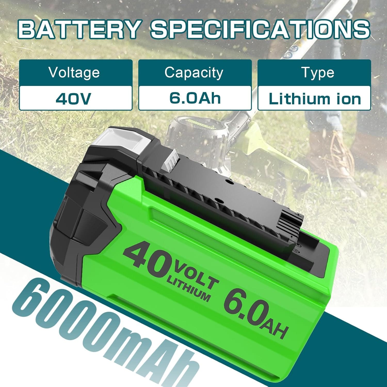 Reoben 6.0Ah 40V Lithium Battery for GreenWorks thumbnail 3