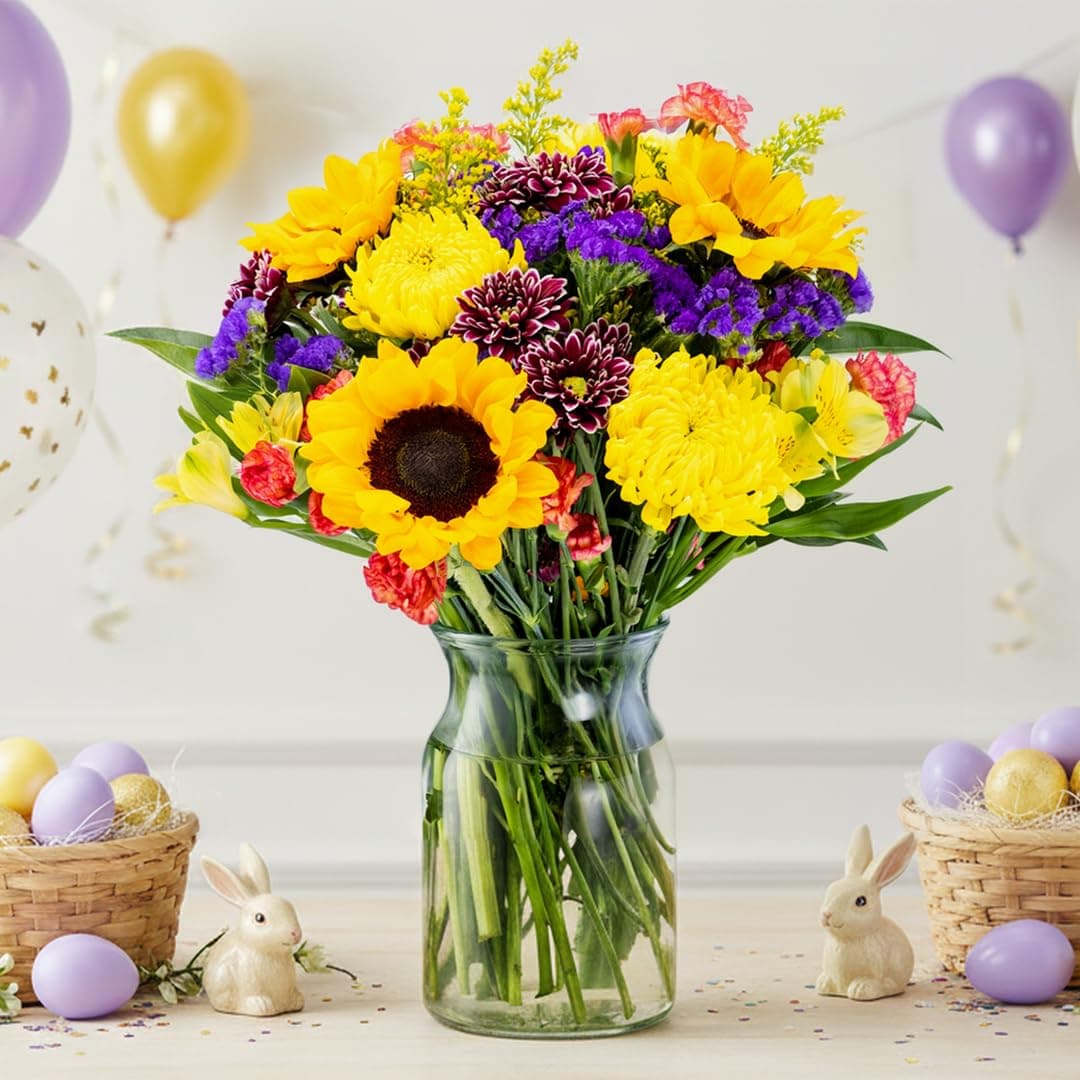 Benchmark Bouquets - Flowering Fields Sunflower Bouquet - Fresh Flowers for Delivery - Real Flowers in a Vase - Birthday Flowers for Women - Congratulations Gift (Glass Vase Included) : Grocery &amp; Gourmet Food thumbnail 3