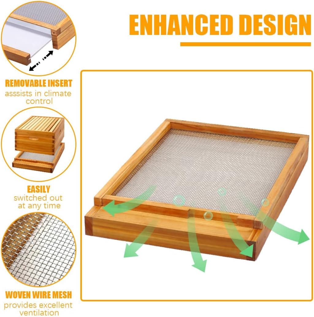 MayBee 10 Frame Screened Bottom Board Beehive Kit with Beeswax Coating thumbnail 2