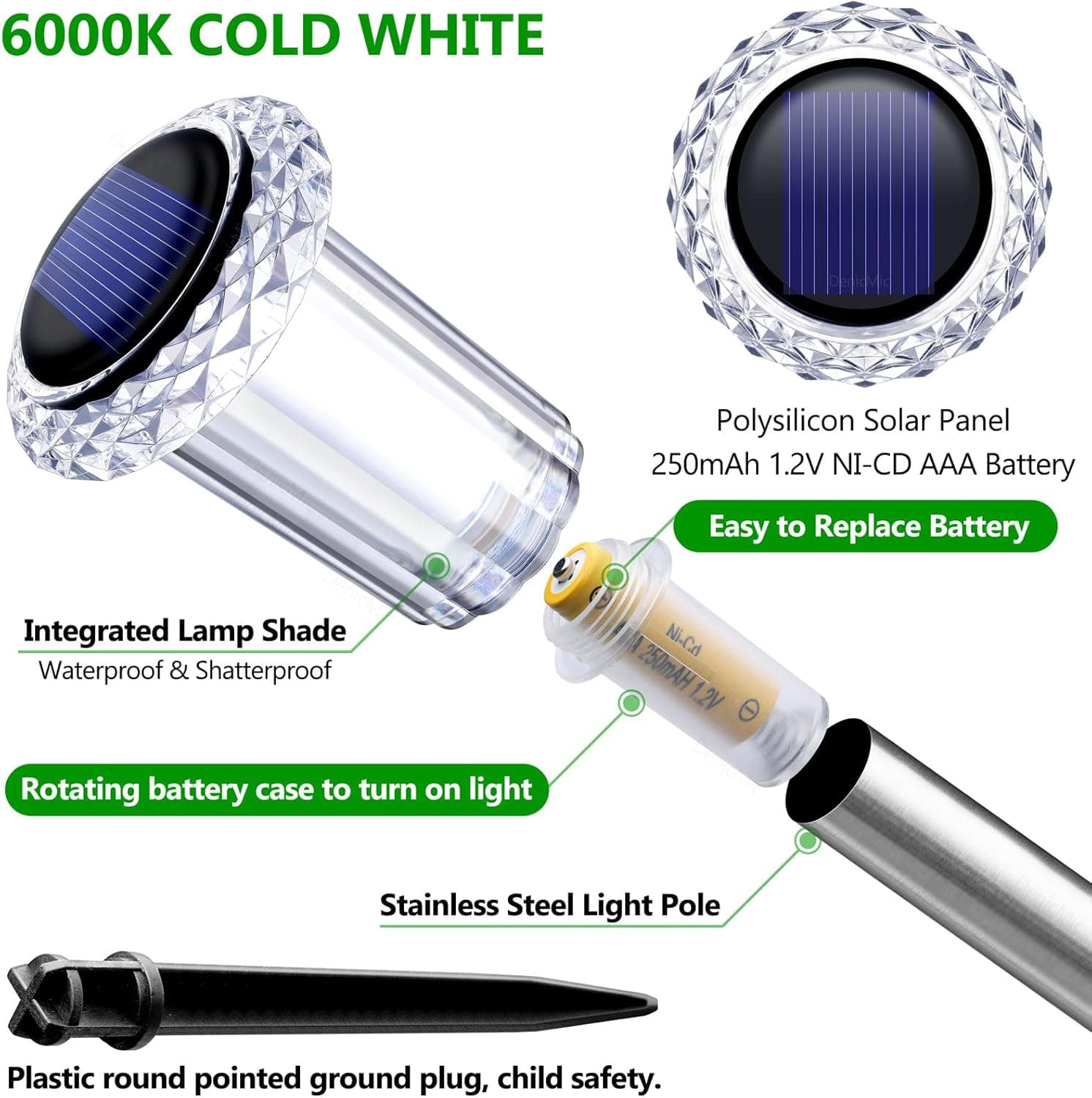 DenicMic Solar Lights Outdoor 10 Pack thumbnail 2