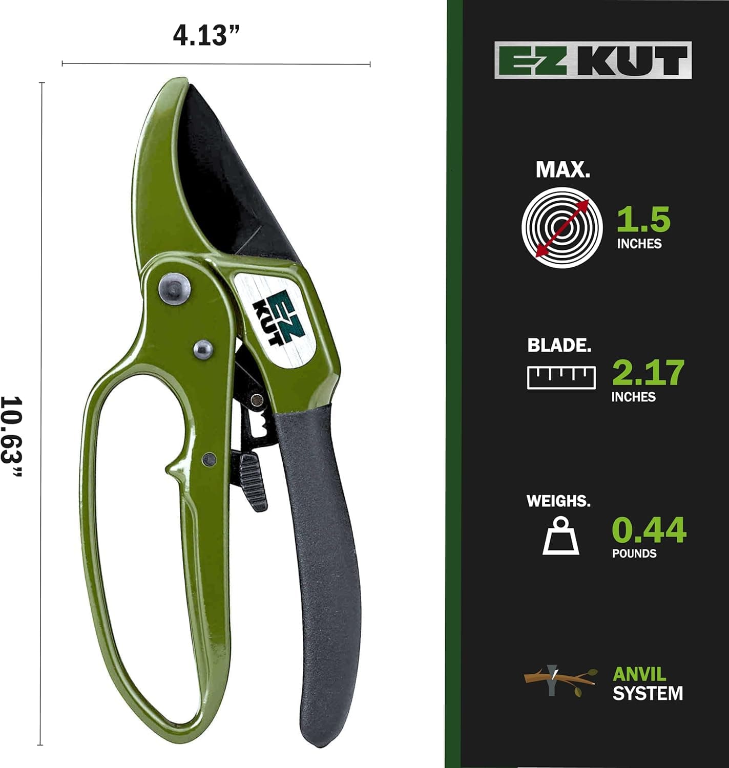 EZ Kut Heavy Duty Pruning Shears with Ratcheting Action thumbnail 5