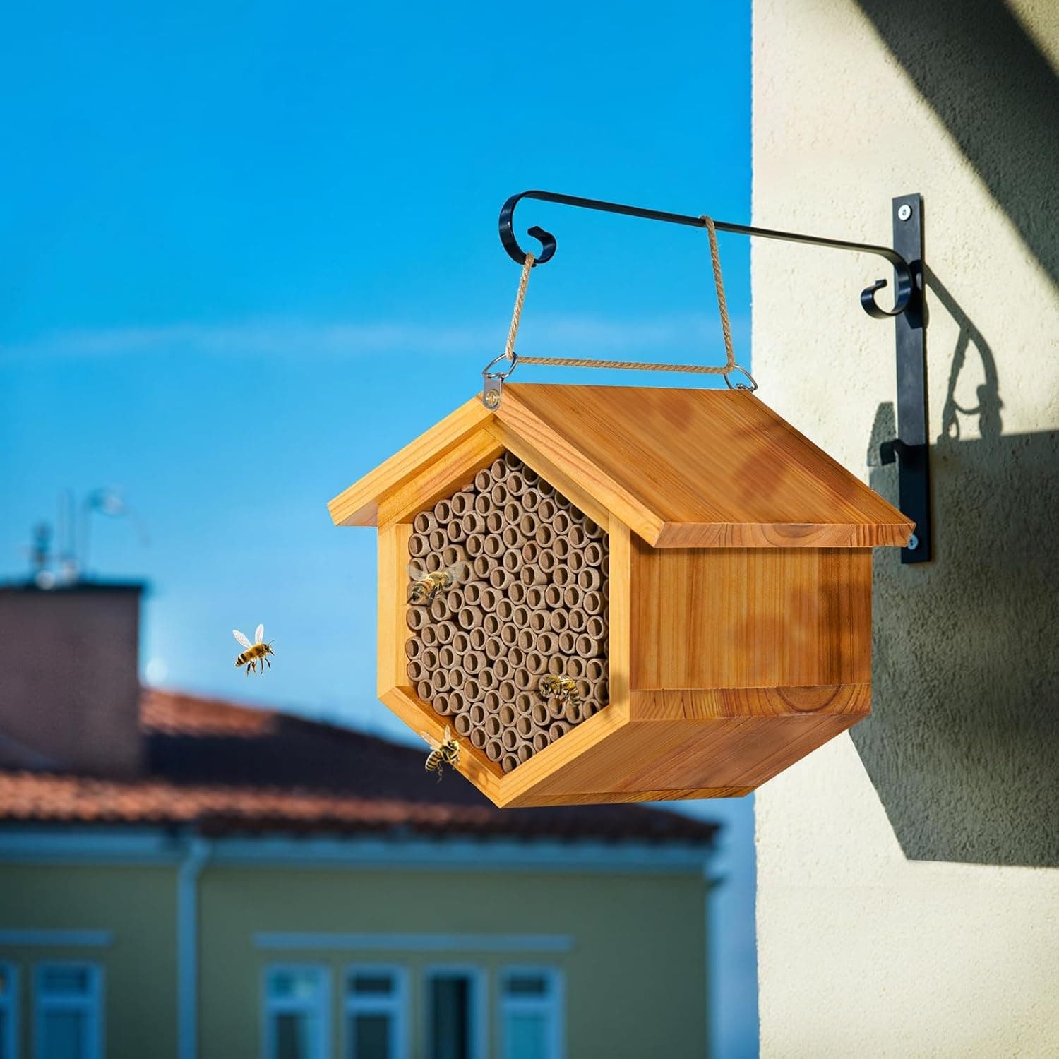 Mason Bee House Wax Coated Bee Hotel thumbnail 4