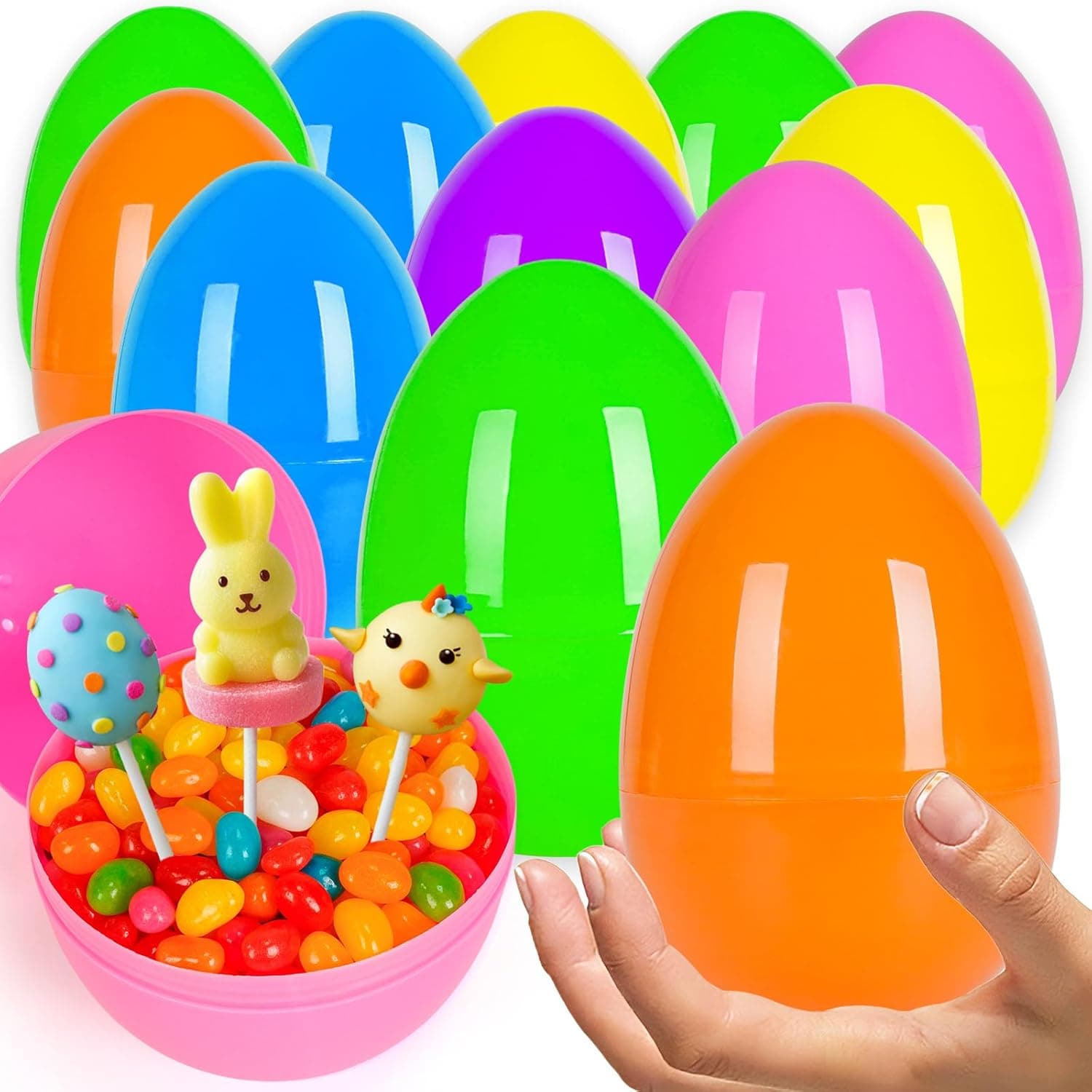 Easter Egg Hunt Basket Ideas: Jumbo Plastic Eggs