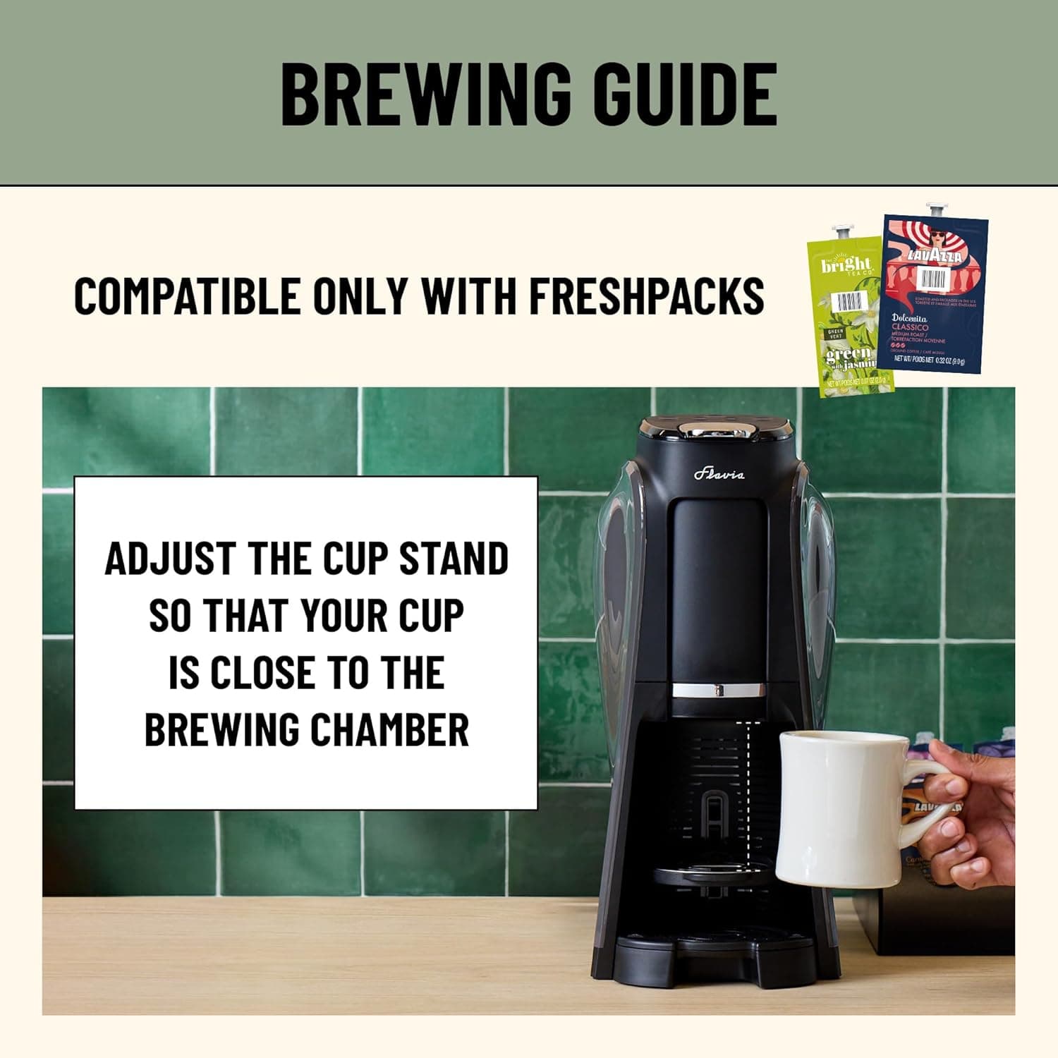 Flavia Aroma Brewer - Coffee Machine, Makes Coffee, Lattes, Tea, and other Hot or Iced Beverages with Single-Serve Freshpacks, Multiple Brew Sizes, Black: Home &amp; Kitchen thumbnail 2