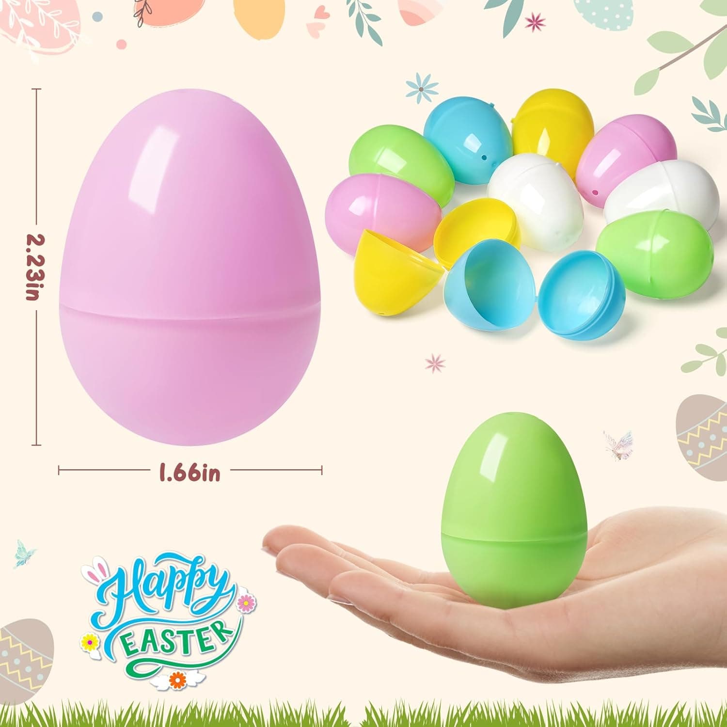 Birebebys 1500 Piece Plastic Easter Eggs Bulk Pack thumbnail 3