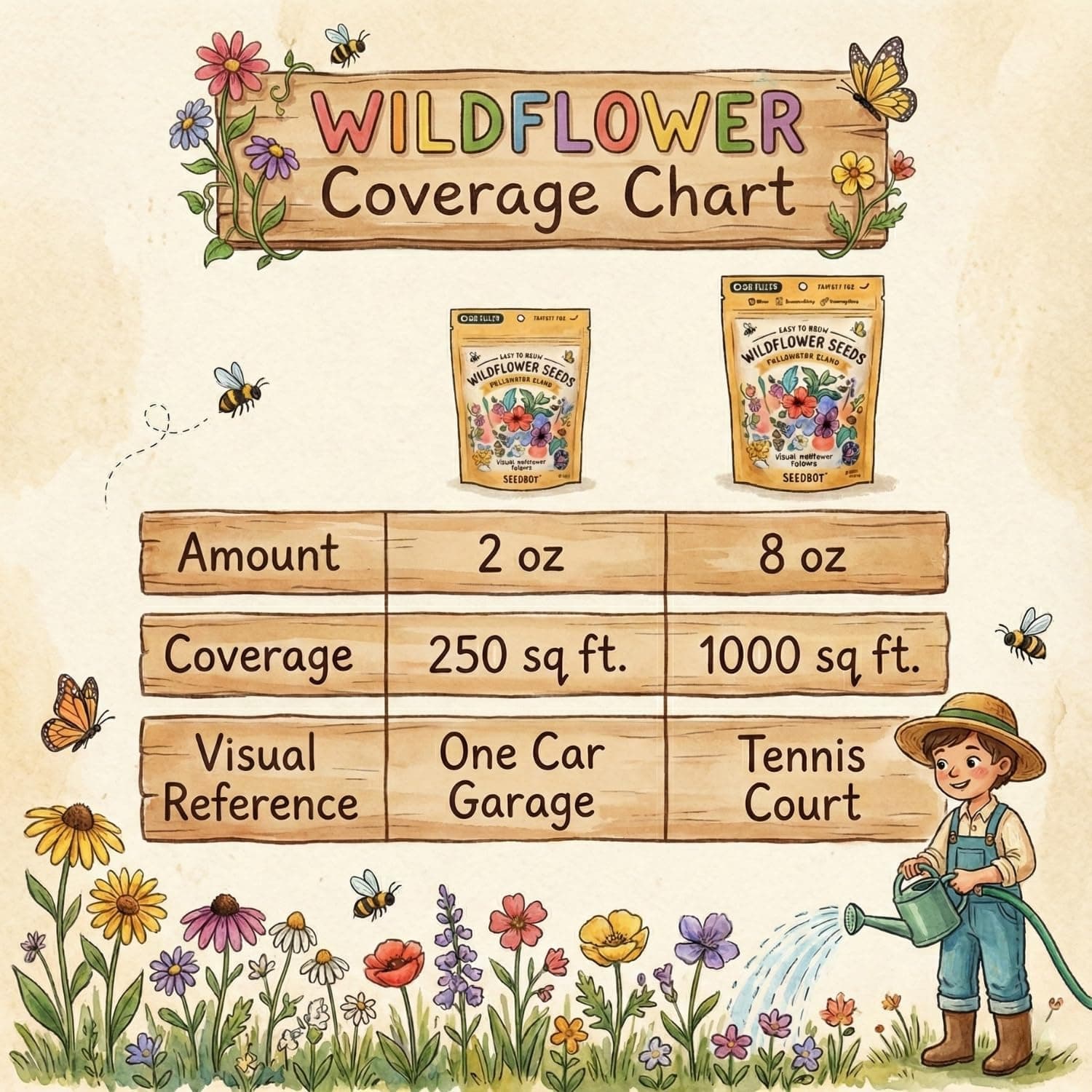 Seedboy Wildflowers for Pollinators Seed Mix – 2 oz Bulk Wildflower Seeds - 40,000+ Non-GMO Seeds for Bees Butterflies Hummingbirds – 47 Varieties of Annual &amp; Perennial Wild Flowers for Planting (2oz) : Patio, Lawn &amp; Garden thumbnail 5