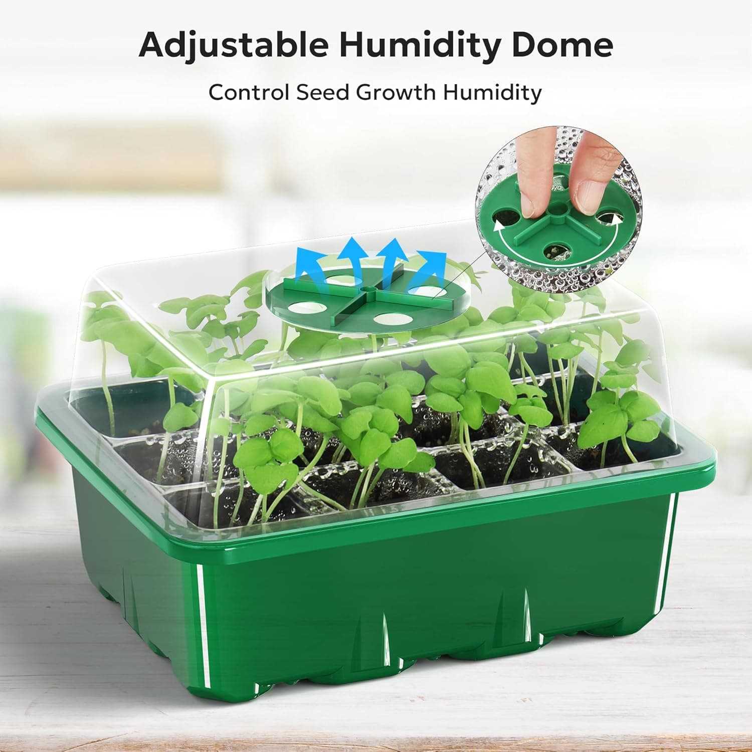 MIXC 10 Packs Seed Starter Tray Seed Starter Kit with Humidity Dome (120 Cells Total Tray) Seed Starting Trays Plant Starter Kit and Base Mini Greenhouse Germination Kit for Seeds Growing Starting : Patio, Lawn &amp; Garden thumbnail 3