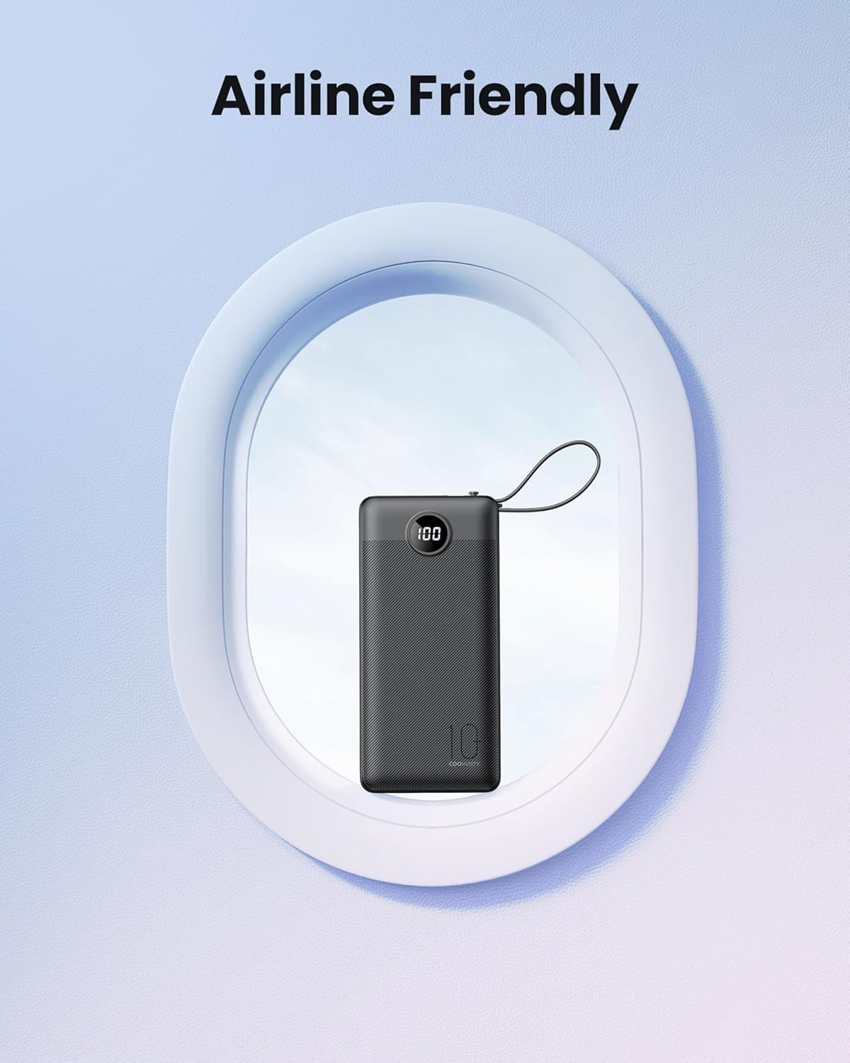 Coowisty Portable Charger 10000mAh Power Bank with Built-in Cables thumbnail 5