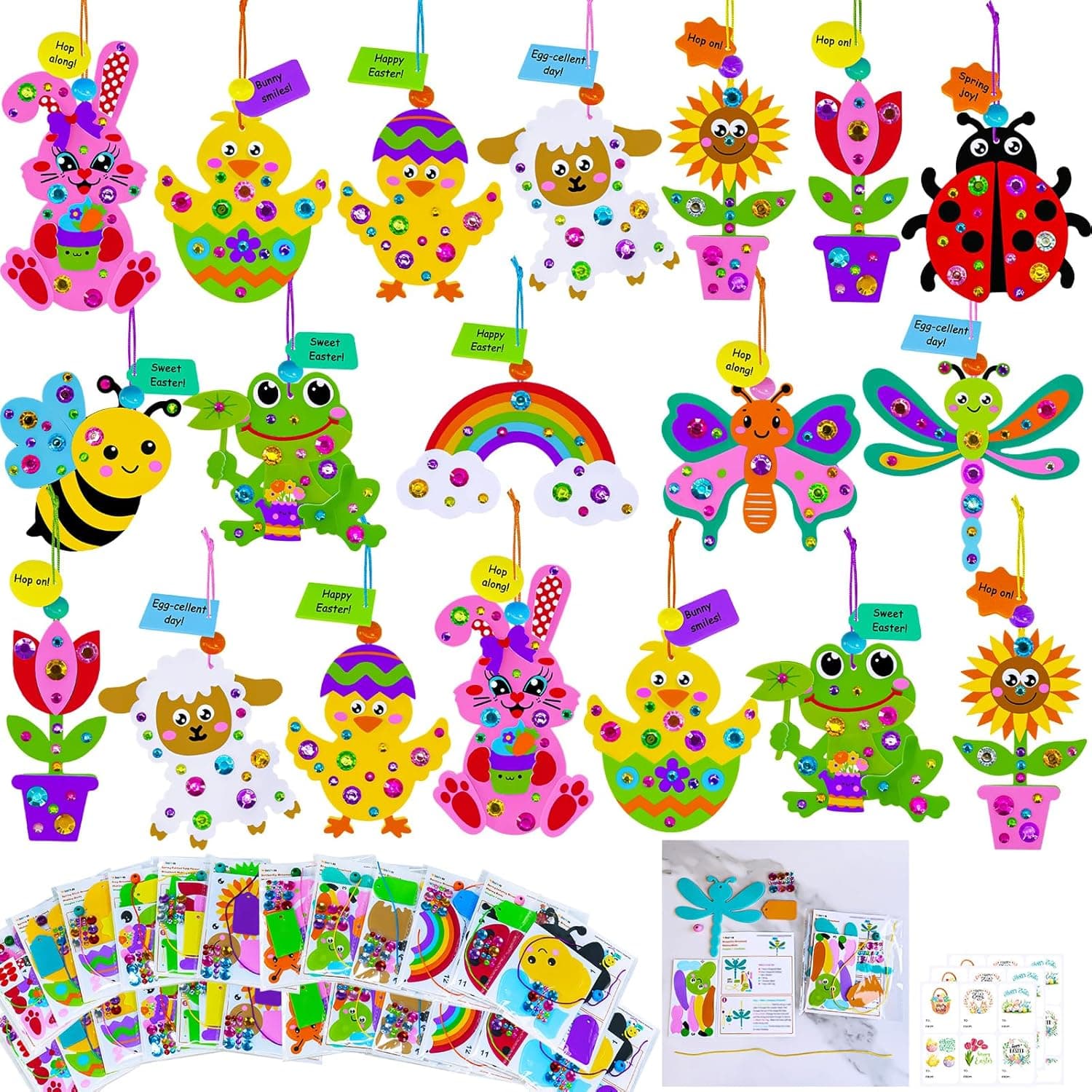 Winlyn 24 Sets Spring Craft Kits with Easter Ornaments — Easter Gifts gift idea