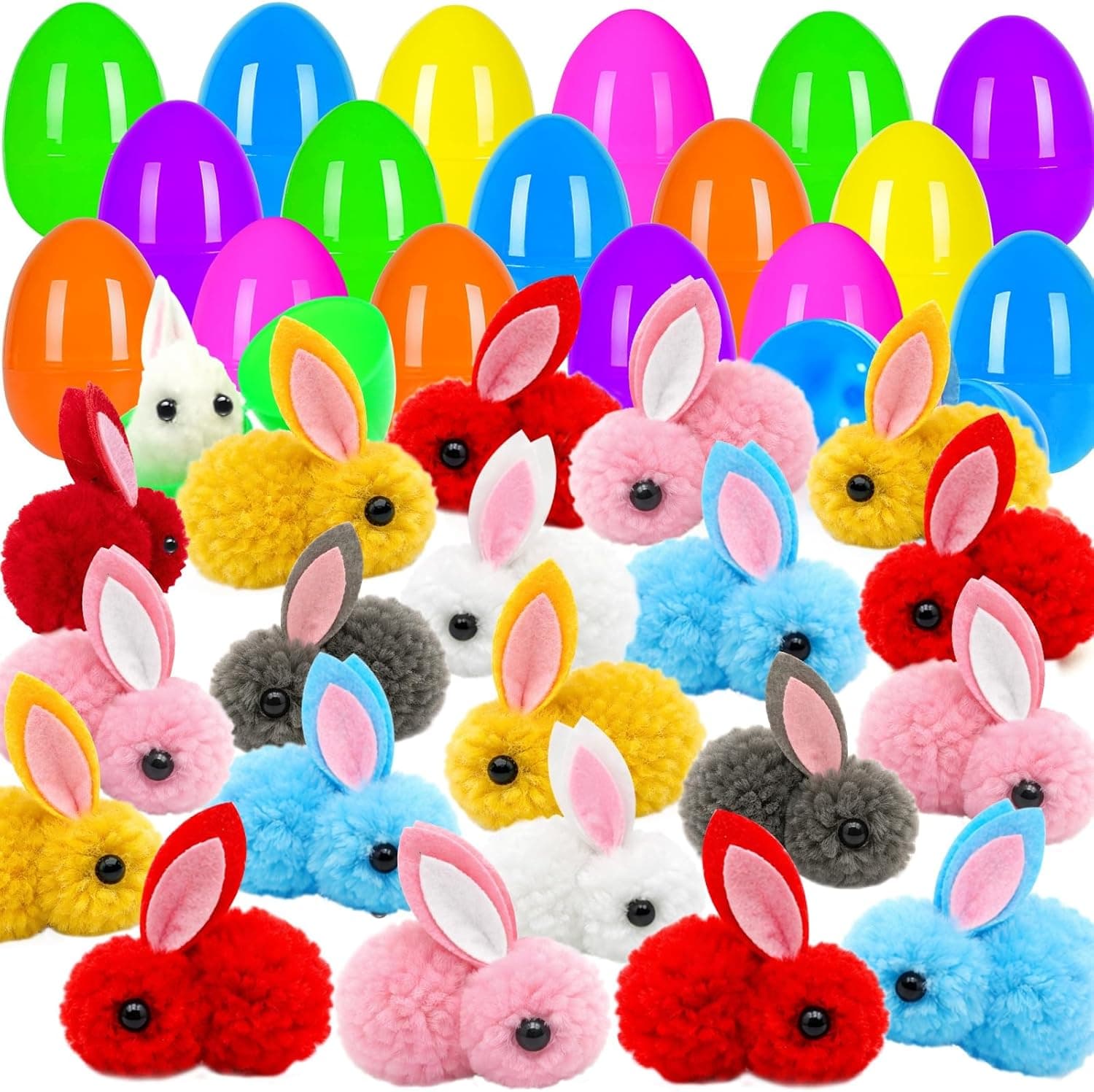 ZICZLI 36 Pack Easter Eggs Filled Plush Bunny Toys — Easter Gifts gift idea