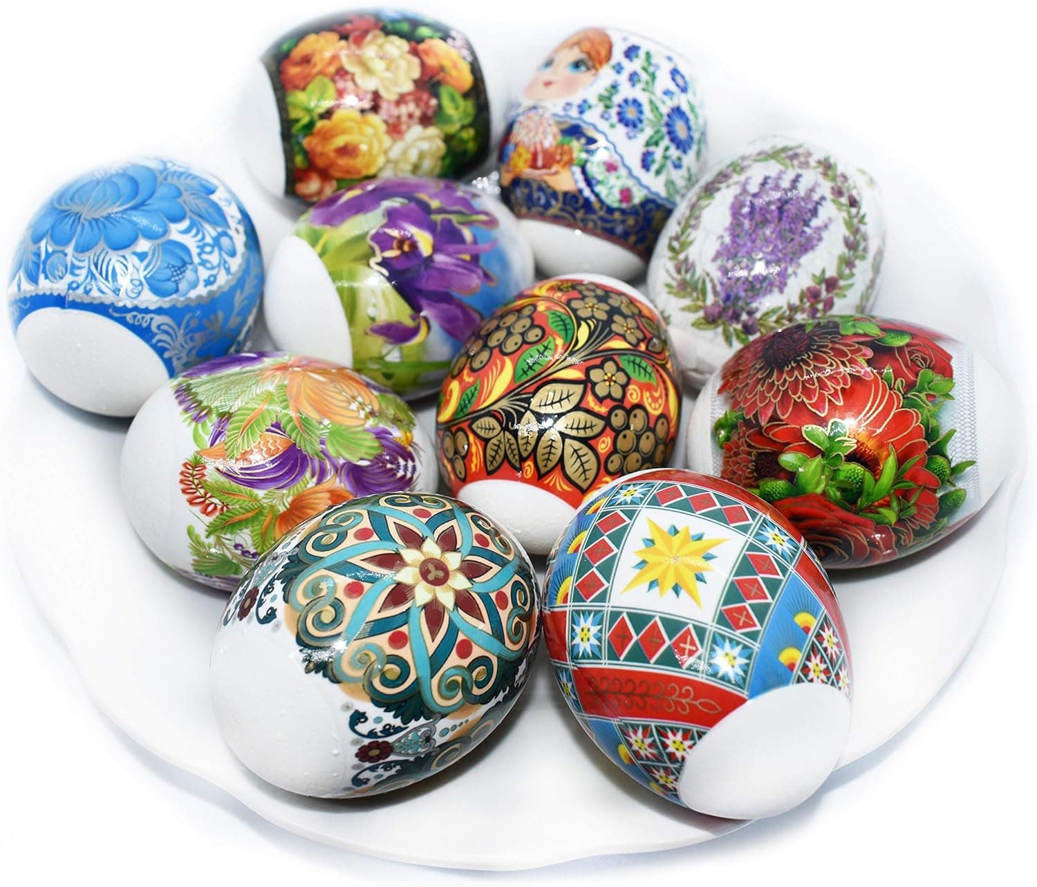 Pack 10 Thermo Heat Shrink Sleeves - Easter Egg Decorating Kit - Ukrainian Pysanky Supplies - Decorative Egg Wraps - Easter Decoration Wraps Pysanka Pysanky - for 70 Eggs : Grocery &amp; Gourmet Food thumbnail 2