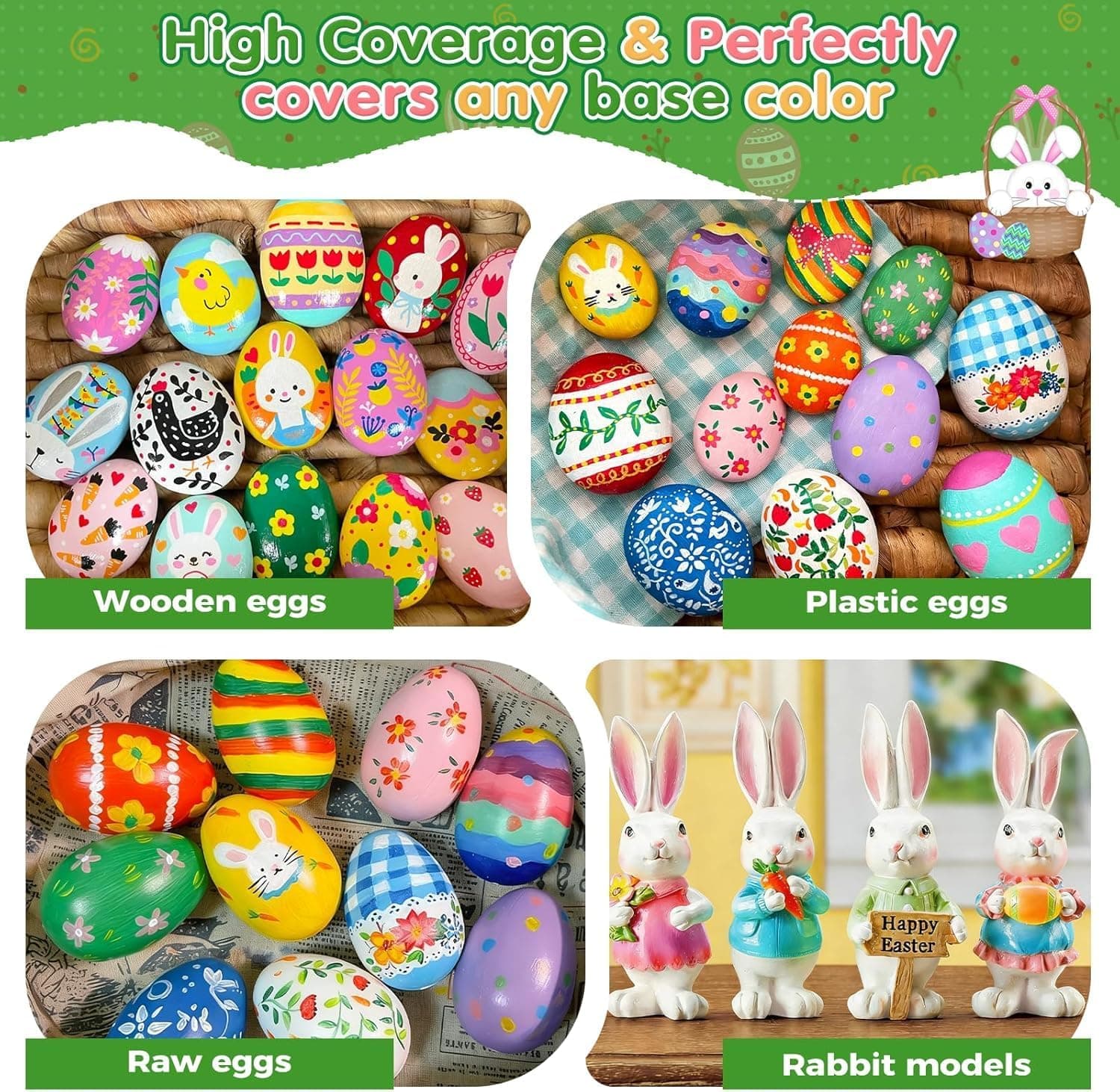 SFAIH 48 Colors Acrylic Paint Markers - Easter Egg Decorating Set thumbnail 4