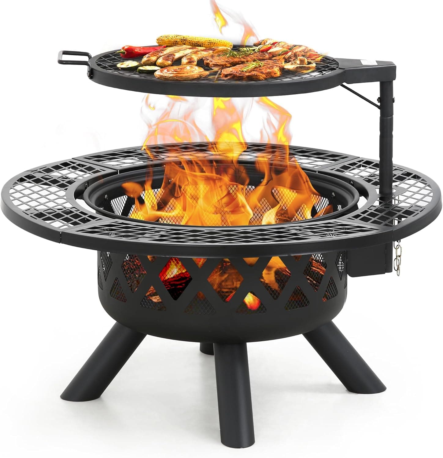 BALI OUTDOORS 32-Inch Wood Burning Fire Pit with Grill and Poker — Spring Gift Ideas gift idea
