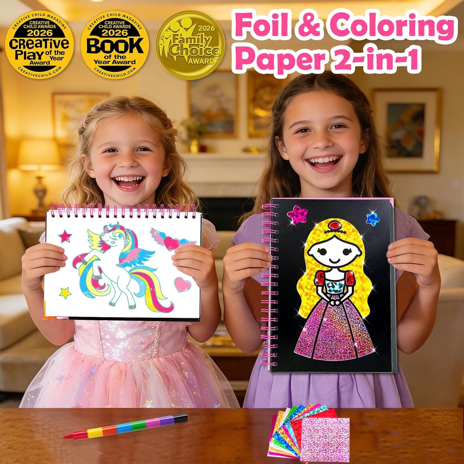 FUNNYB&G Foil Art Crafts for Kids Ages 4-8 - Princess Edition thumbnail 2