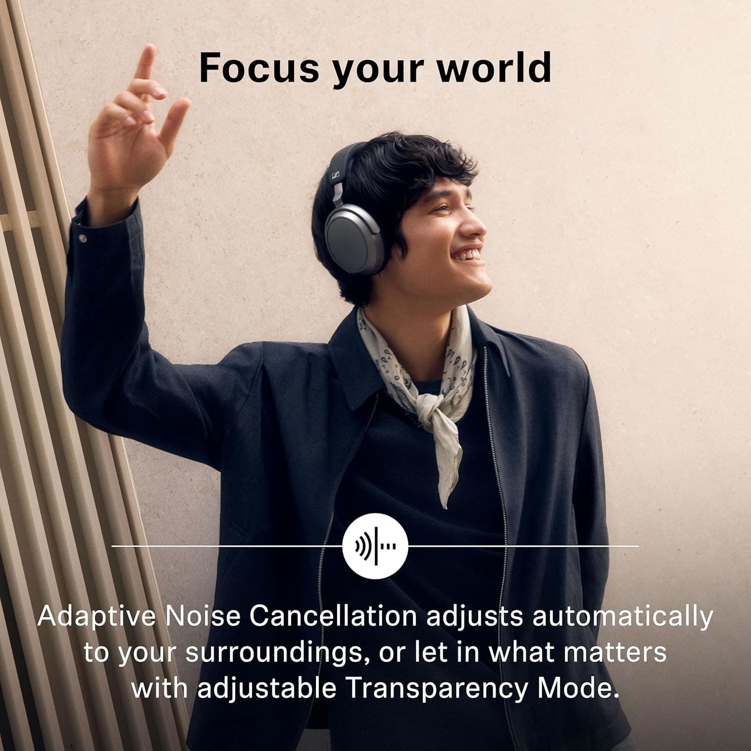 Sennheiser Momentum 4 Wireless Noise Cancelling Headphones - Bluetooth Headset for Crystal-Clear Calls with Adaptive Noise Cancellation, Over-Ear Headphones, 60h Battery Life, Folding Design, Black : Electronics thumbnail 4