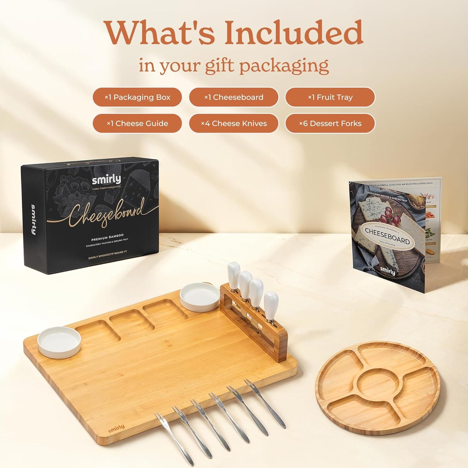 SMIRLY Charcuterie Boards Set with Bamboo Tray and Accessories thumbnail 2